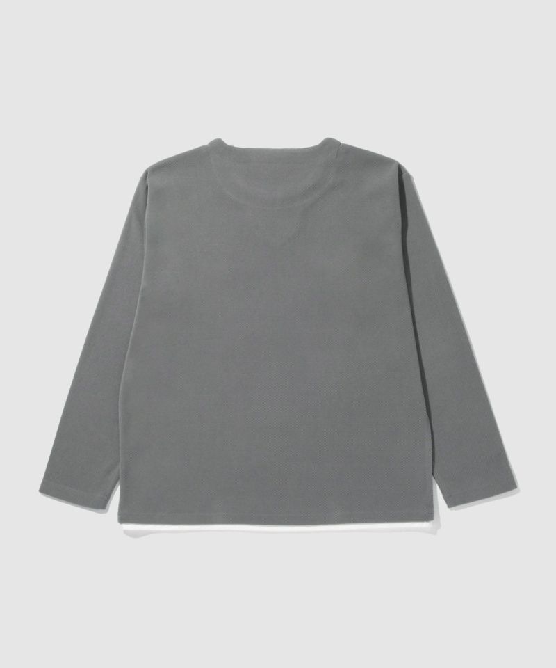 NAVY  ピーチ鹿の子キーネックレイヤー長袖Tシャツ メンズ商品画像-5