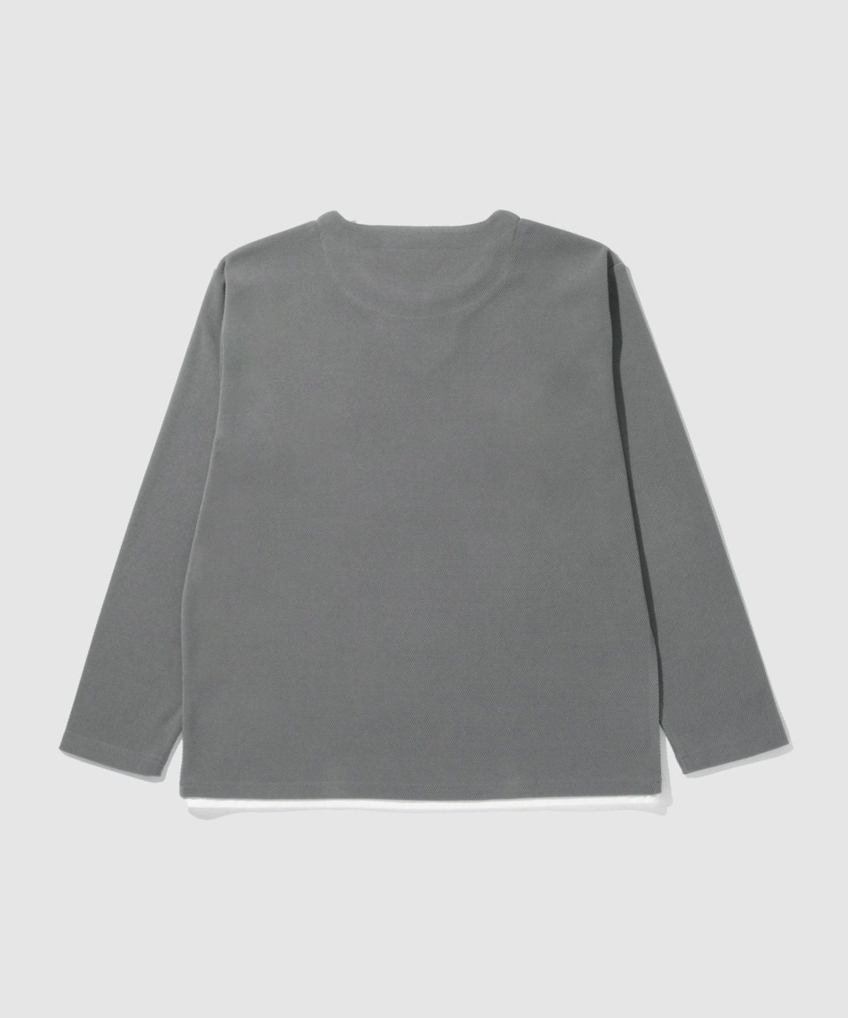 NAVY ピーチ鹿の子キーネックレイヤー長袖Tシャツ メンズ