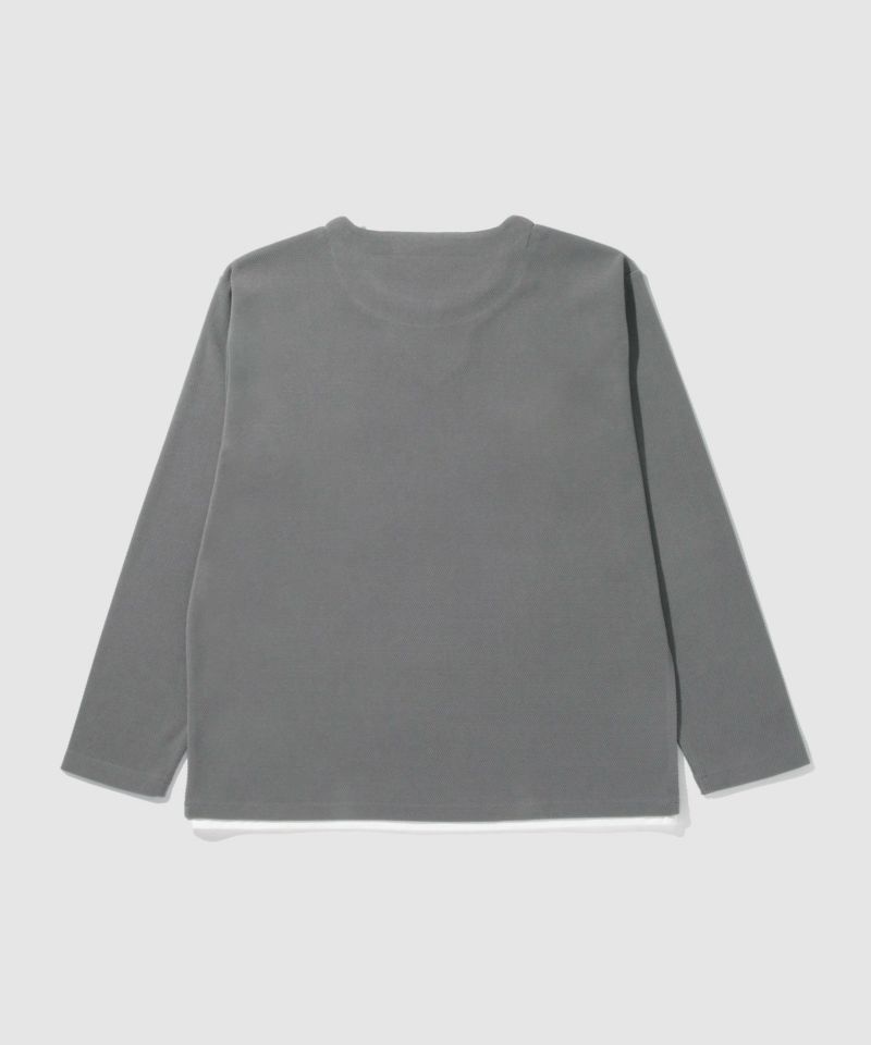 NAVY ピーチ鹿の子キーネックレイヤー長袖Tシャツ メンズ商品画像-23