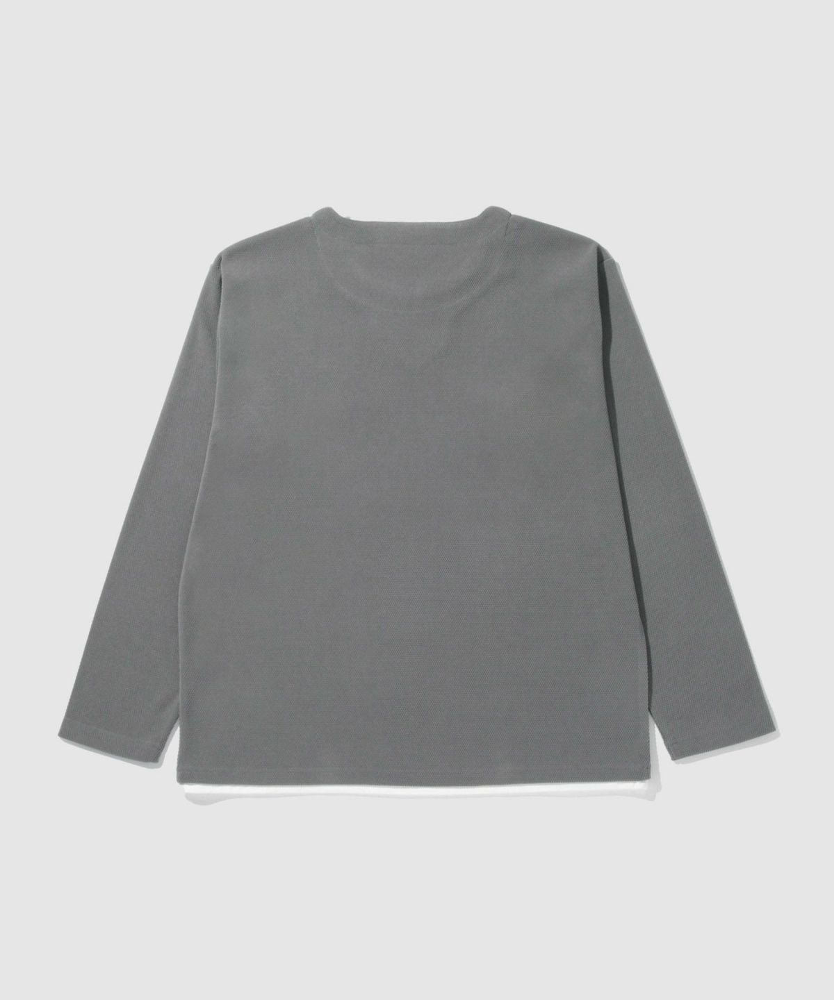 NAVY ピーチ鹿の子キーネックレイヤー長袖Tシャツ メンズ