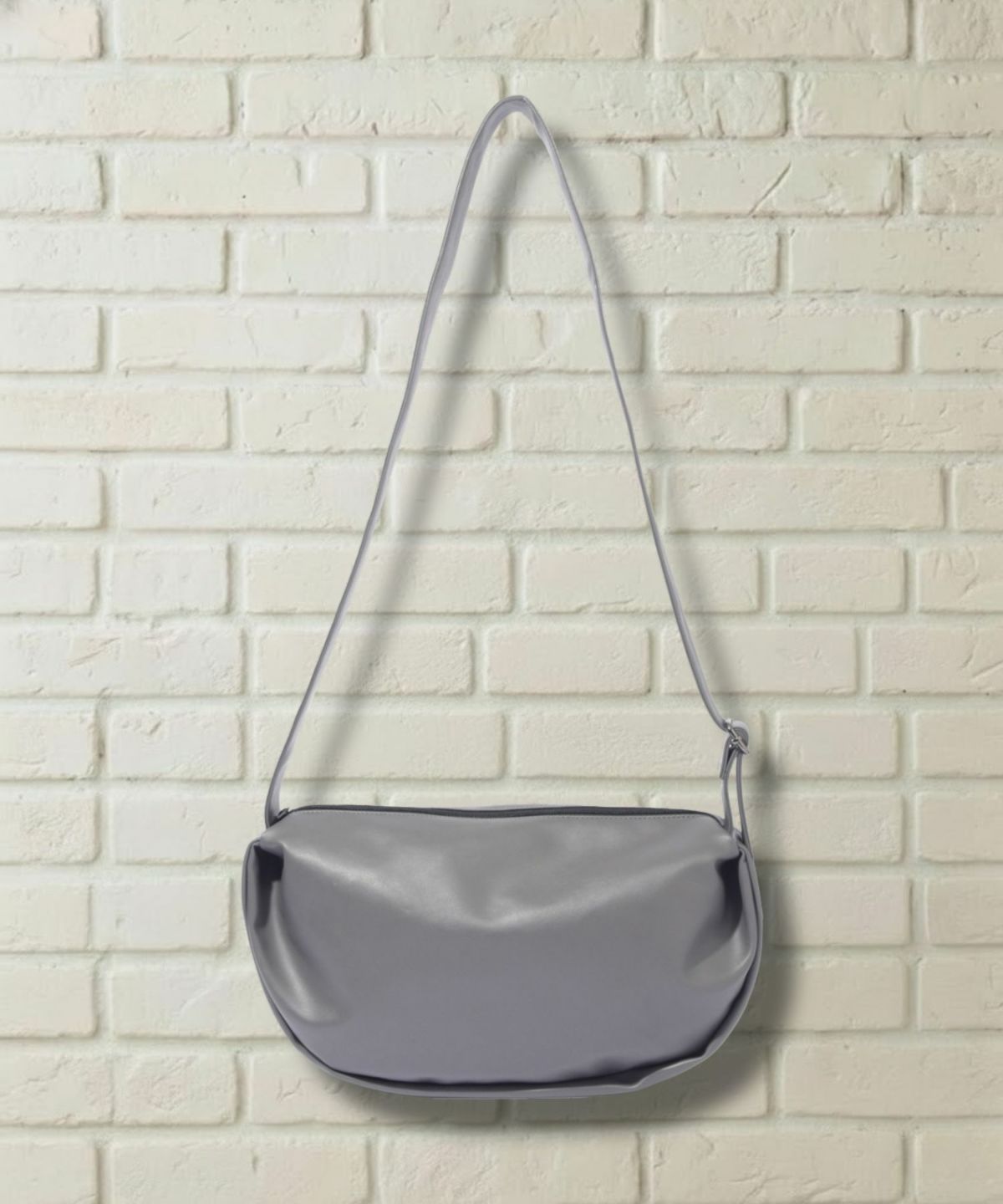 ソフト合皮横型ショルダーバッグ