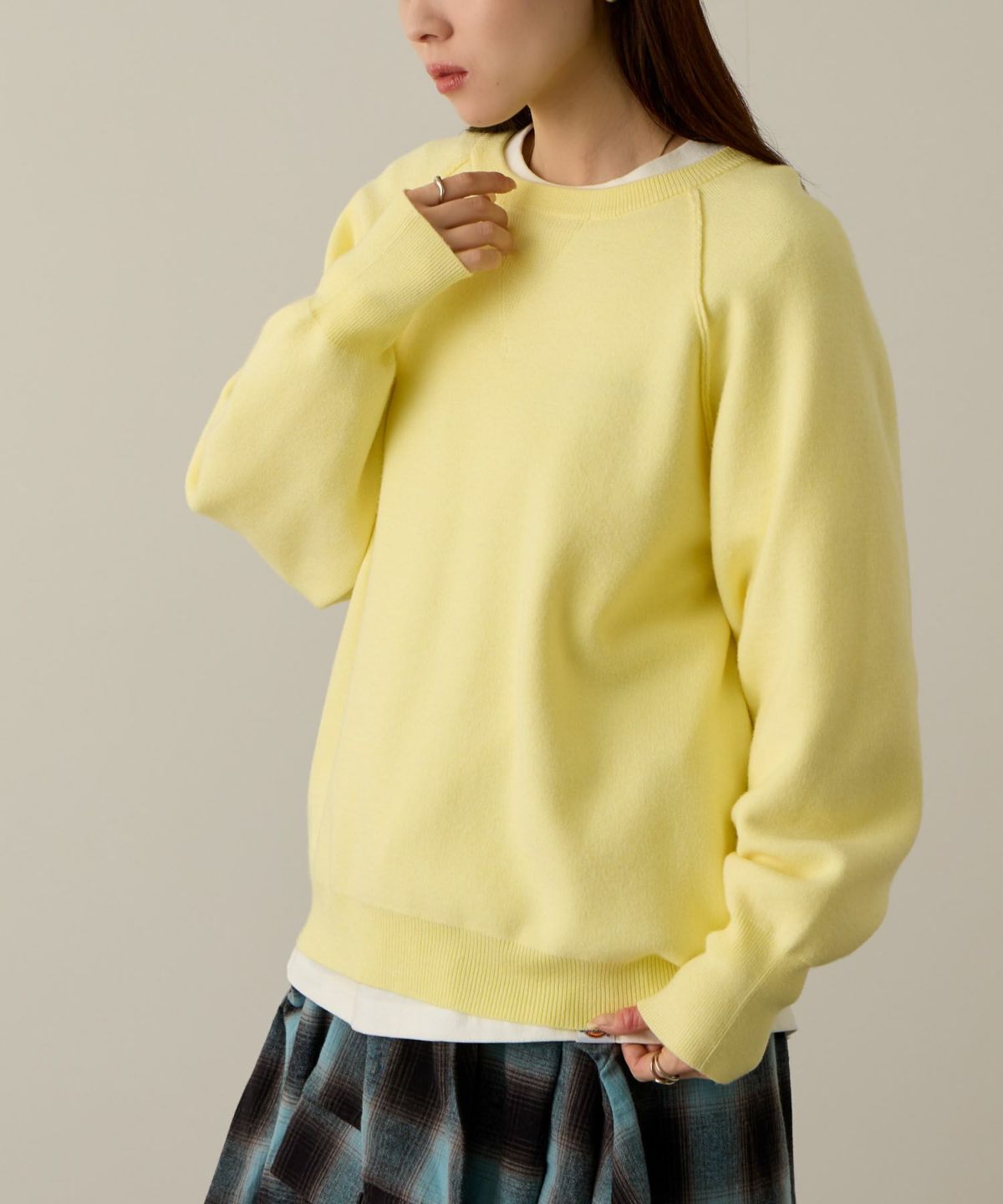 NAVY ガゼット付きWジャガードニットプルオーバー レディース