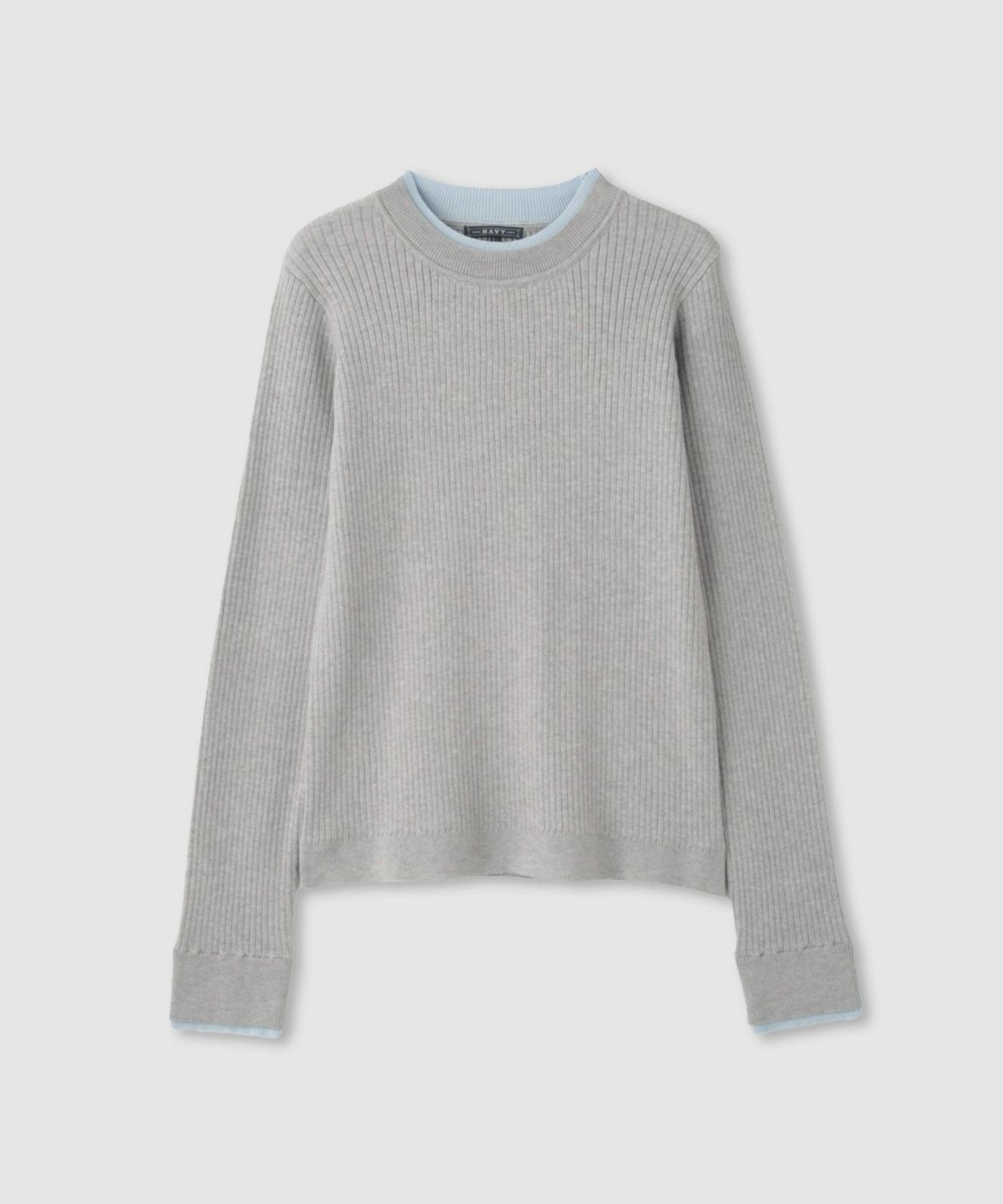 NAVY 配色リブインナープルオーバー レディース