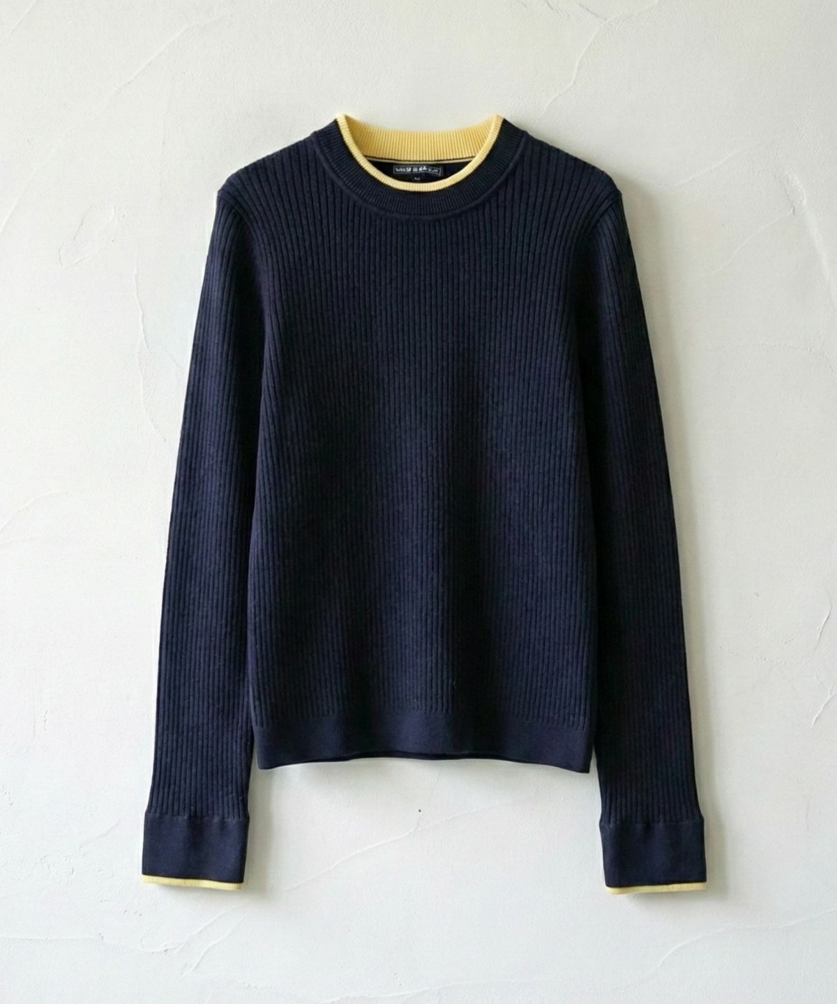 NAVY 配色リブインナープルオーバー レディース