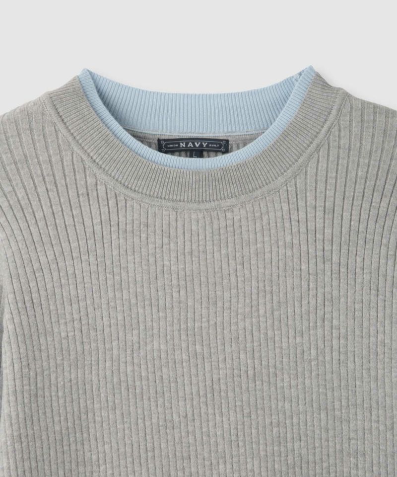NAVY  配色リブインナープルオーバー レディース商品画像-5