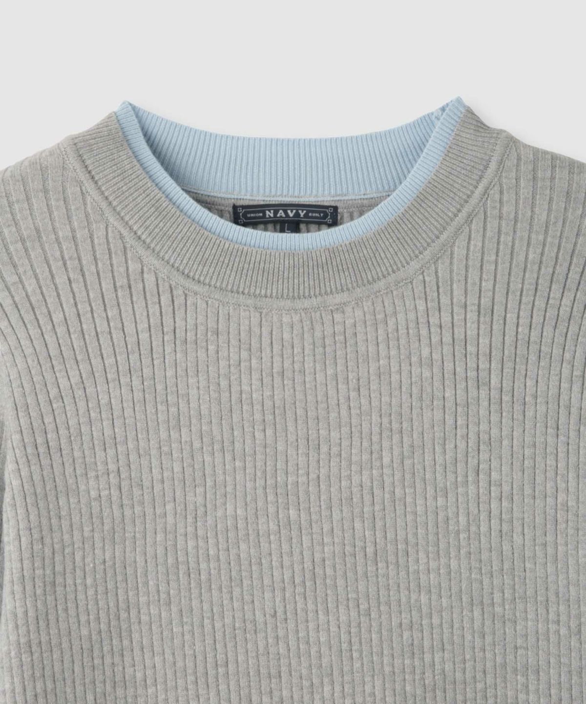 NAVY 配色リブインナープルオーバー レディース