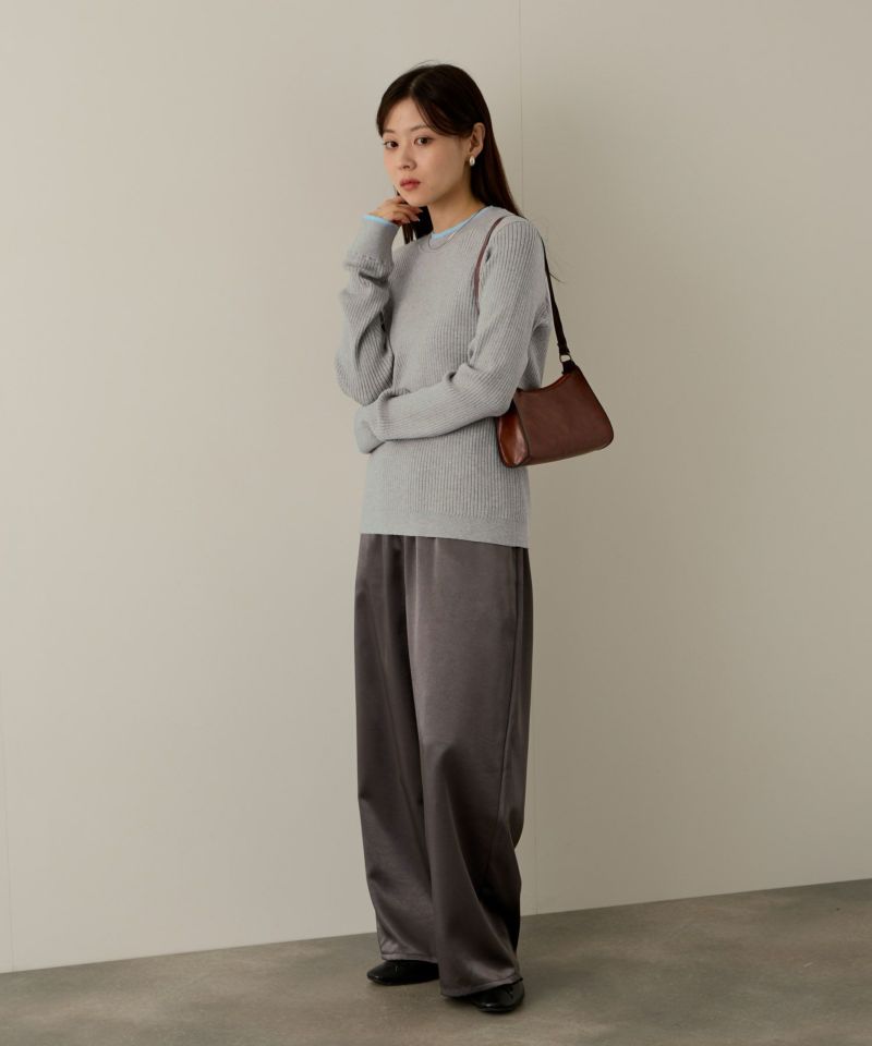 NAVY  配色リブインナープルオーバー レディース商品画像-7