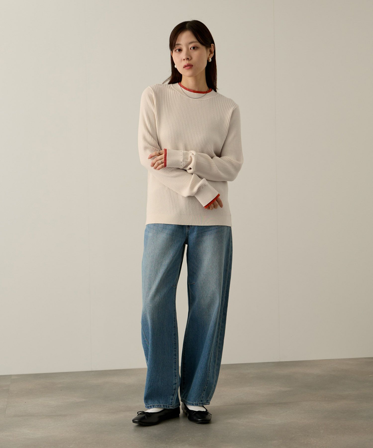 NAVY  配色リブインナープルオーバー レディース商品サムネイル-14