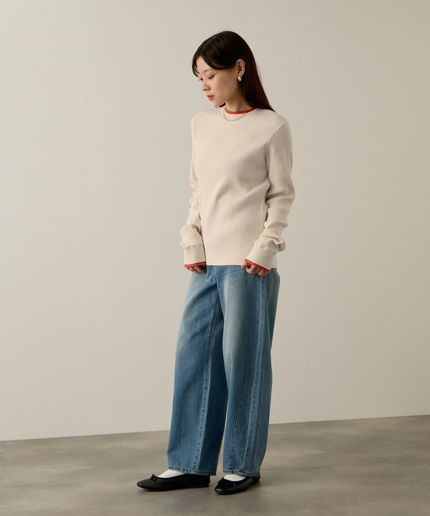 NAVY  配色リブインナープルオーバー レディース商品サムネイル-15