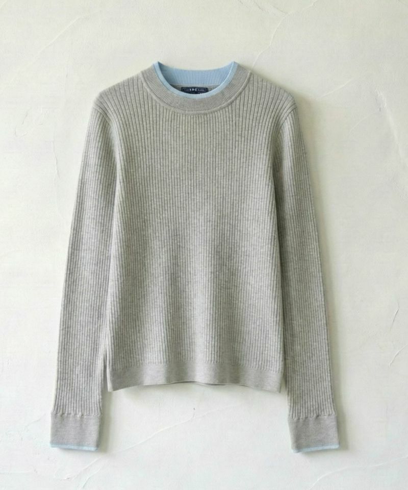 NAVY  配色リブインナープルオーバー レディース商品画像-16