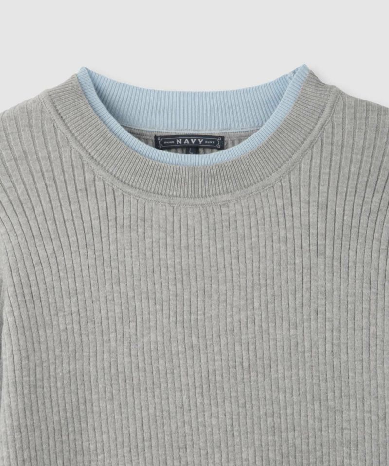 NAVY  配色リブインナープルオーバー レディース商品画像-20