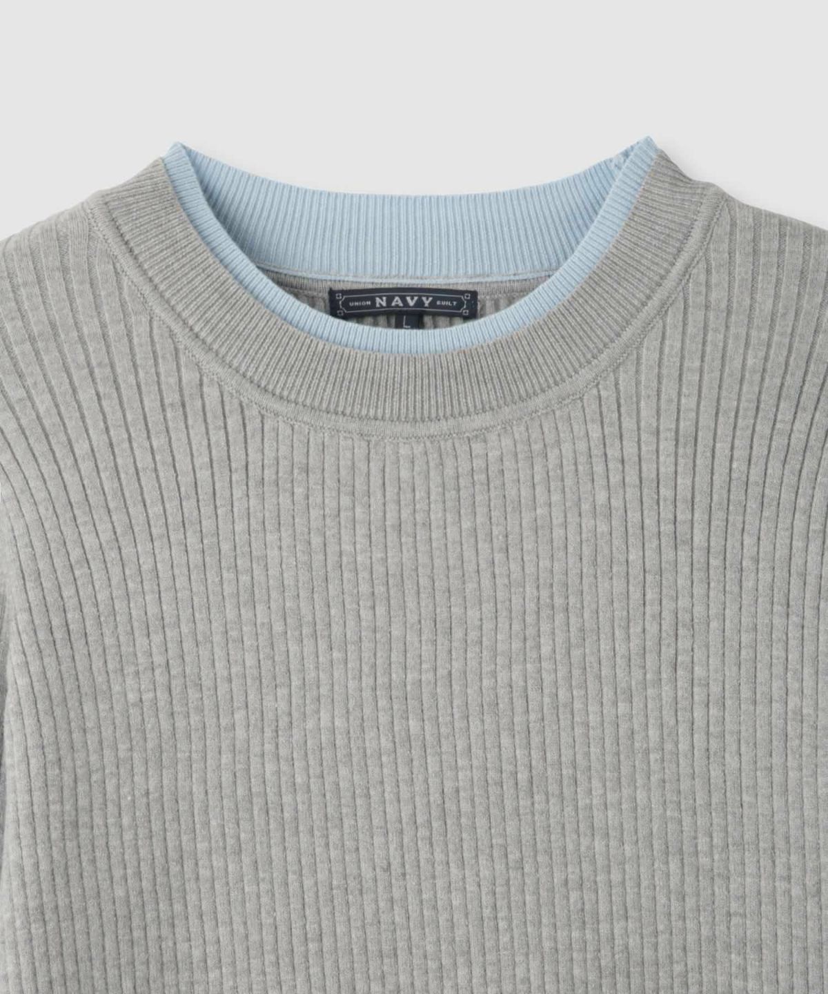 NAVY 配色リブインナープルオーバー レディース