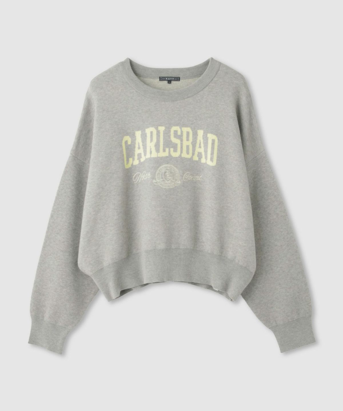 NAVY カレッジロゴWジャガードニット レディース