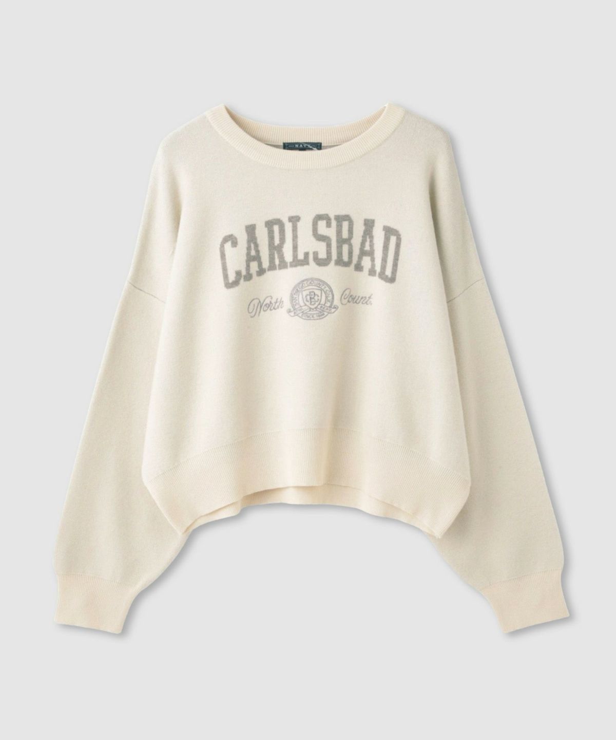 NAVY カレッジロゴWジャガードニット レディース