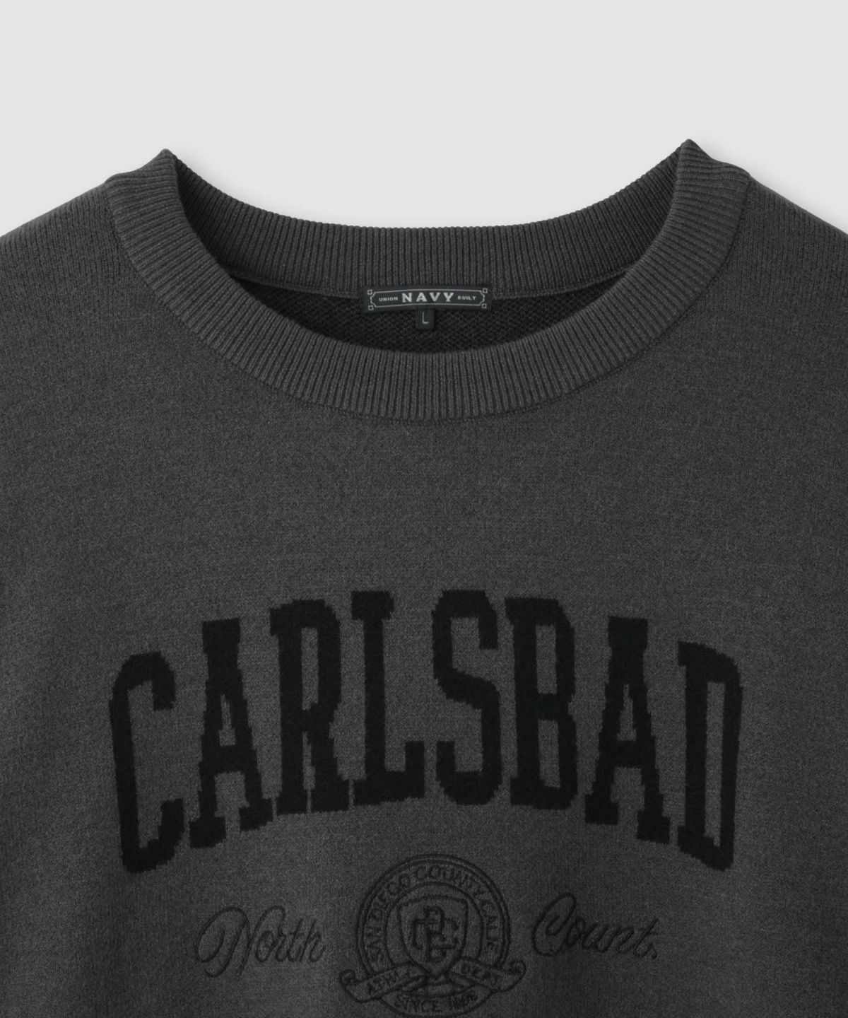 NAVY カレッジロゴWジャガードニット レディース