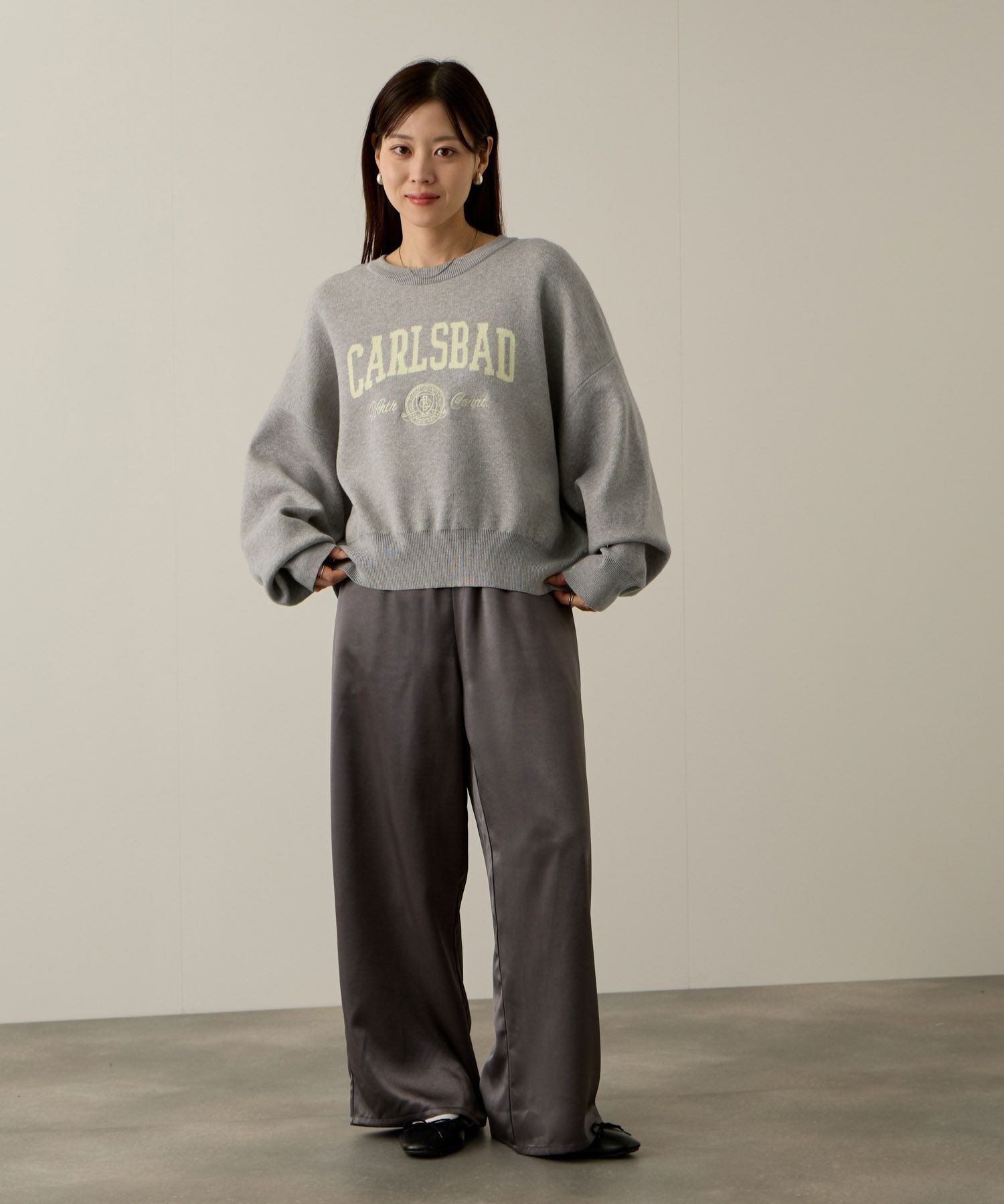 NAVY  カレッジロゴWジャガードニット レディース商品サムネイル-12