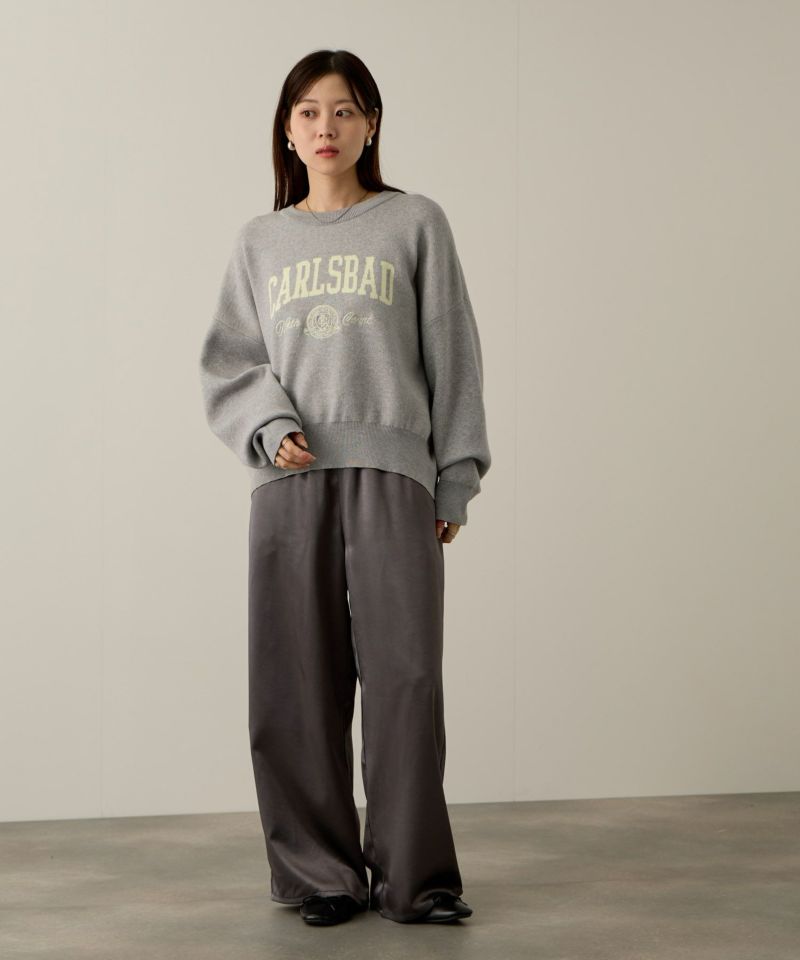 NAVY  カレッジロゴWジャガードニット レディース商品画像-13