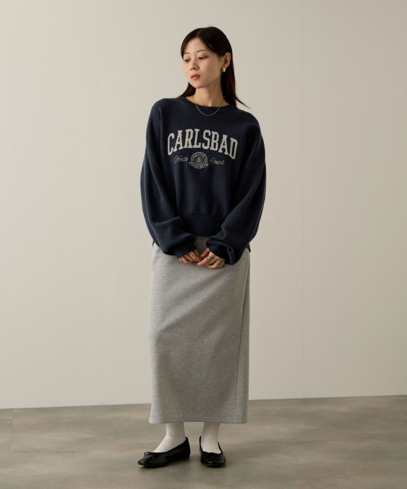 NAVY  カレッジロゴWジャガードニット レディース商品画像-16