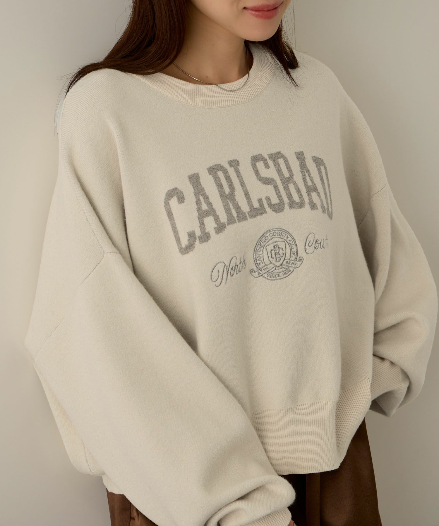 NAVY  カレッジロゴWジャガードニット レディース商品サムネイル-18