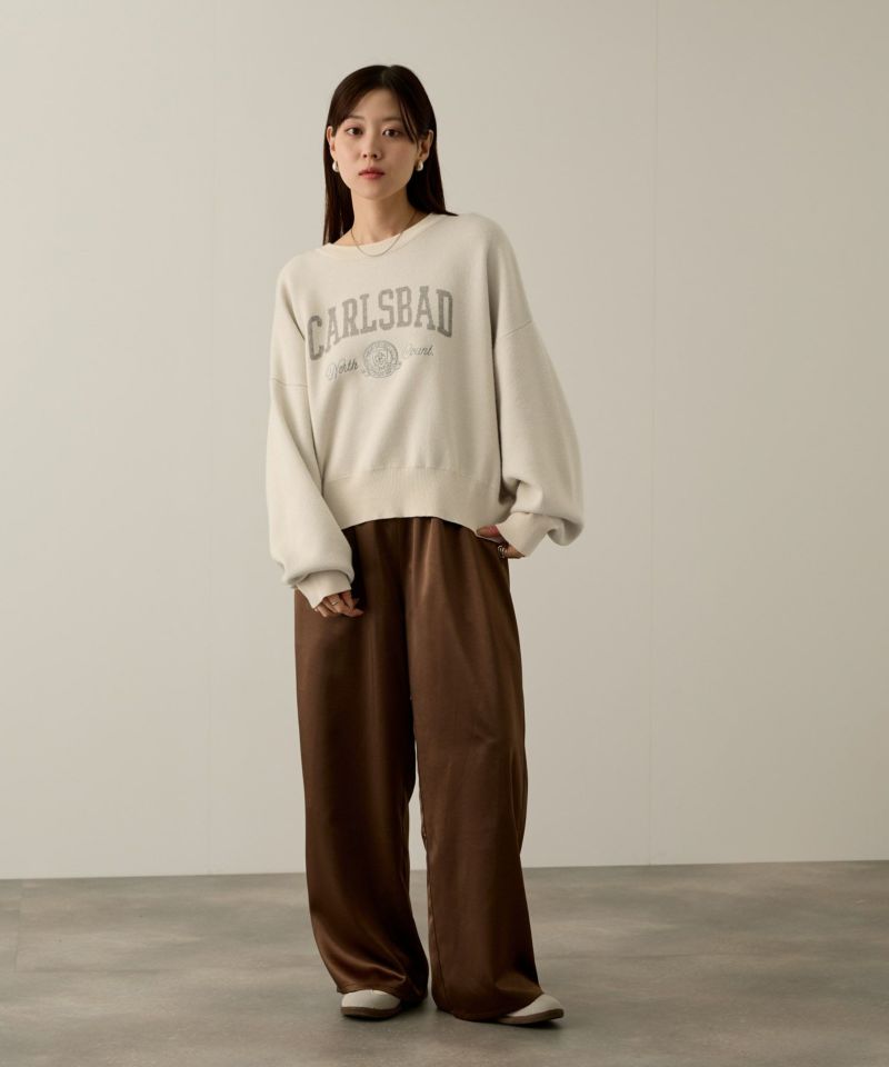 NAVY  カレッジロゴWジャガードニット レディース商品画像-20