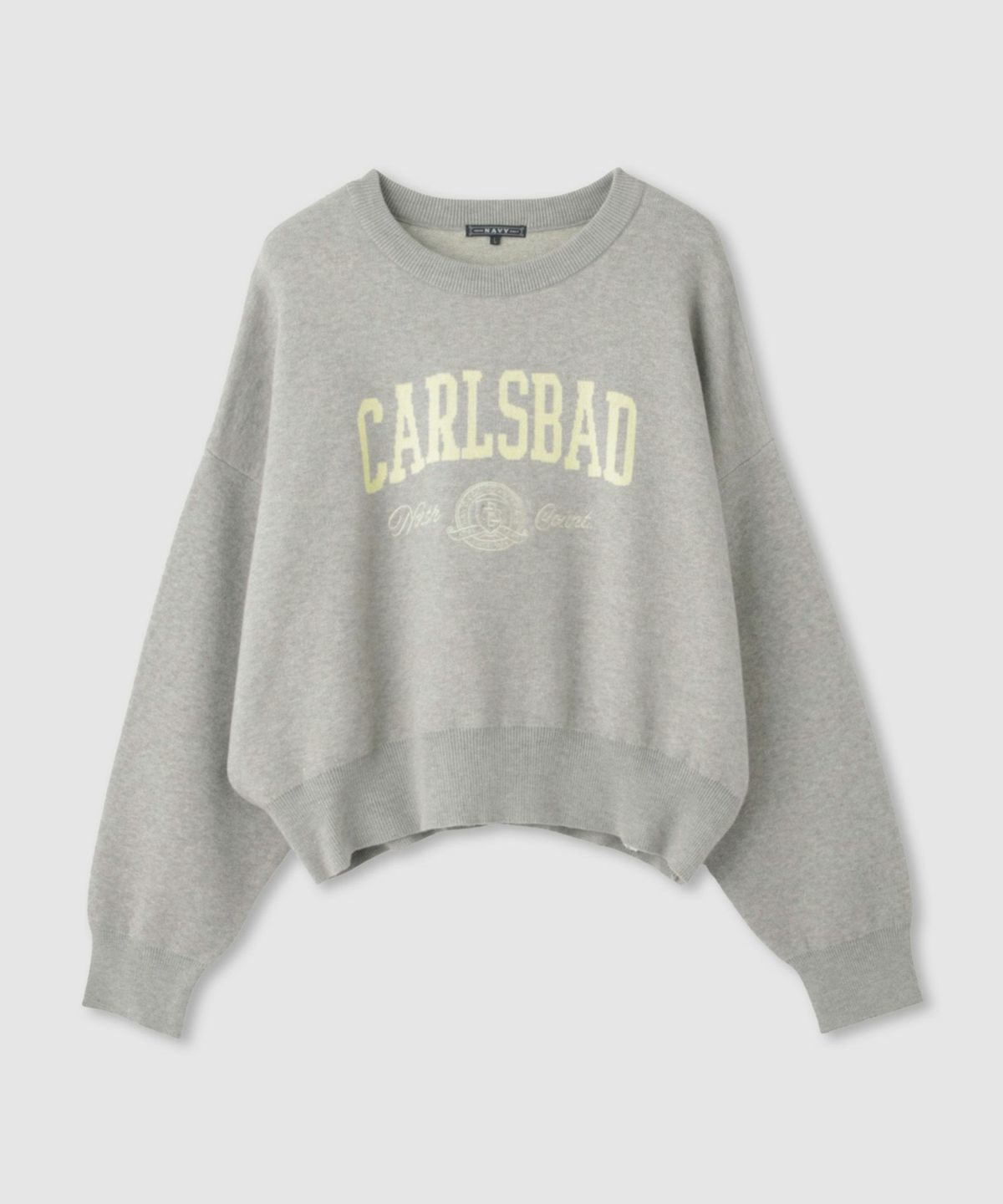 NAVY カレッジロゴWジャガードニット レディース