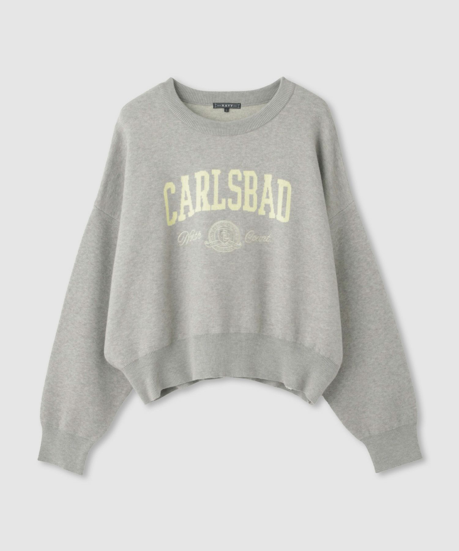 NAVY カレッジロゴWジャガードニット レディース