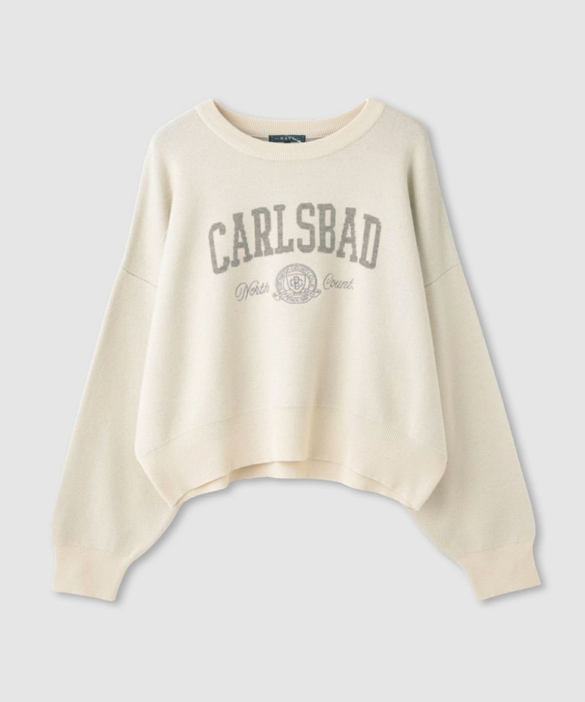 NAVY カレッジロゴWジャガードニット レディース