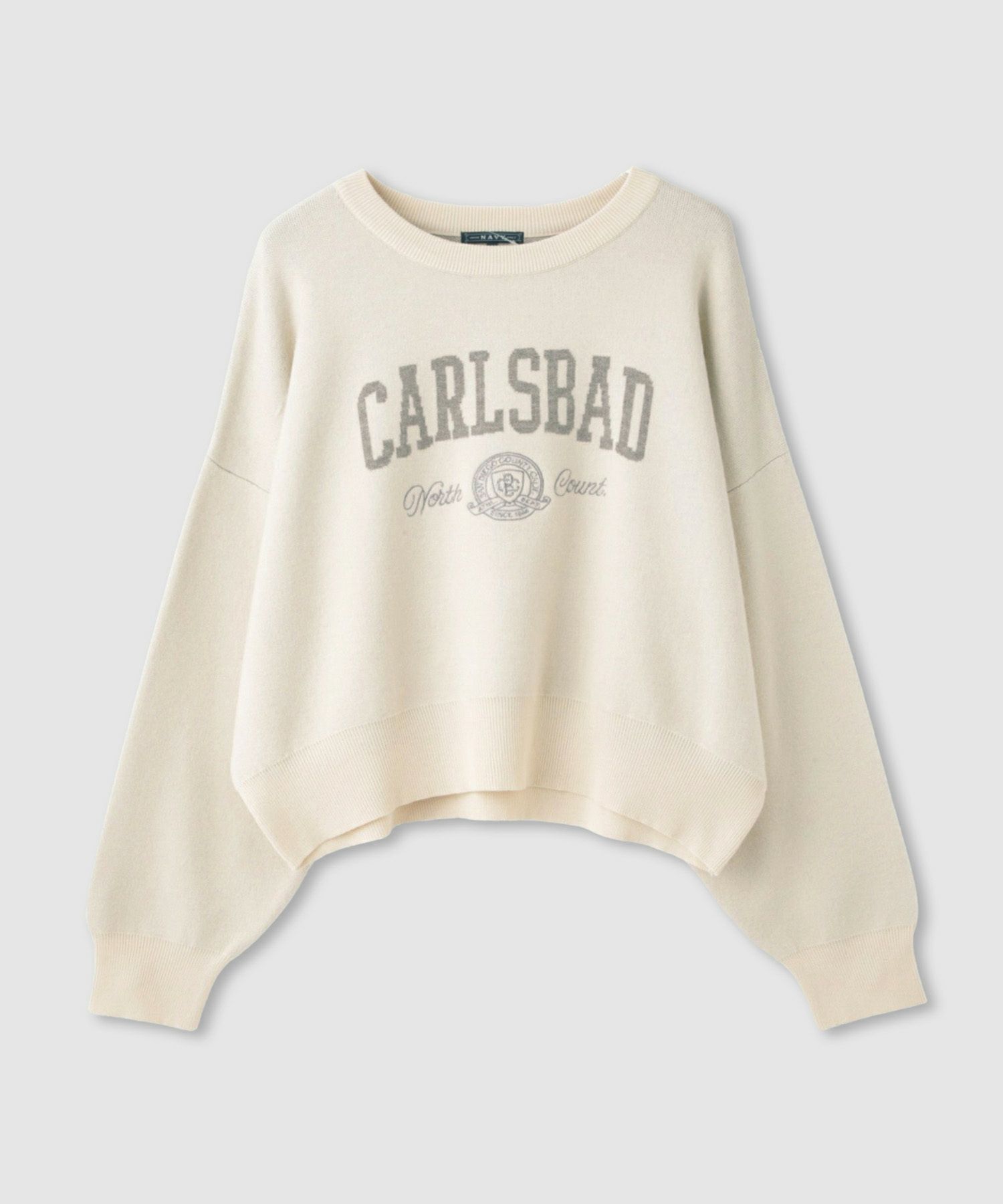 NAVY カレッジロゴWジャガードニット レディース