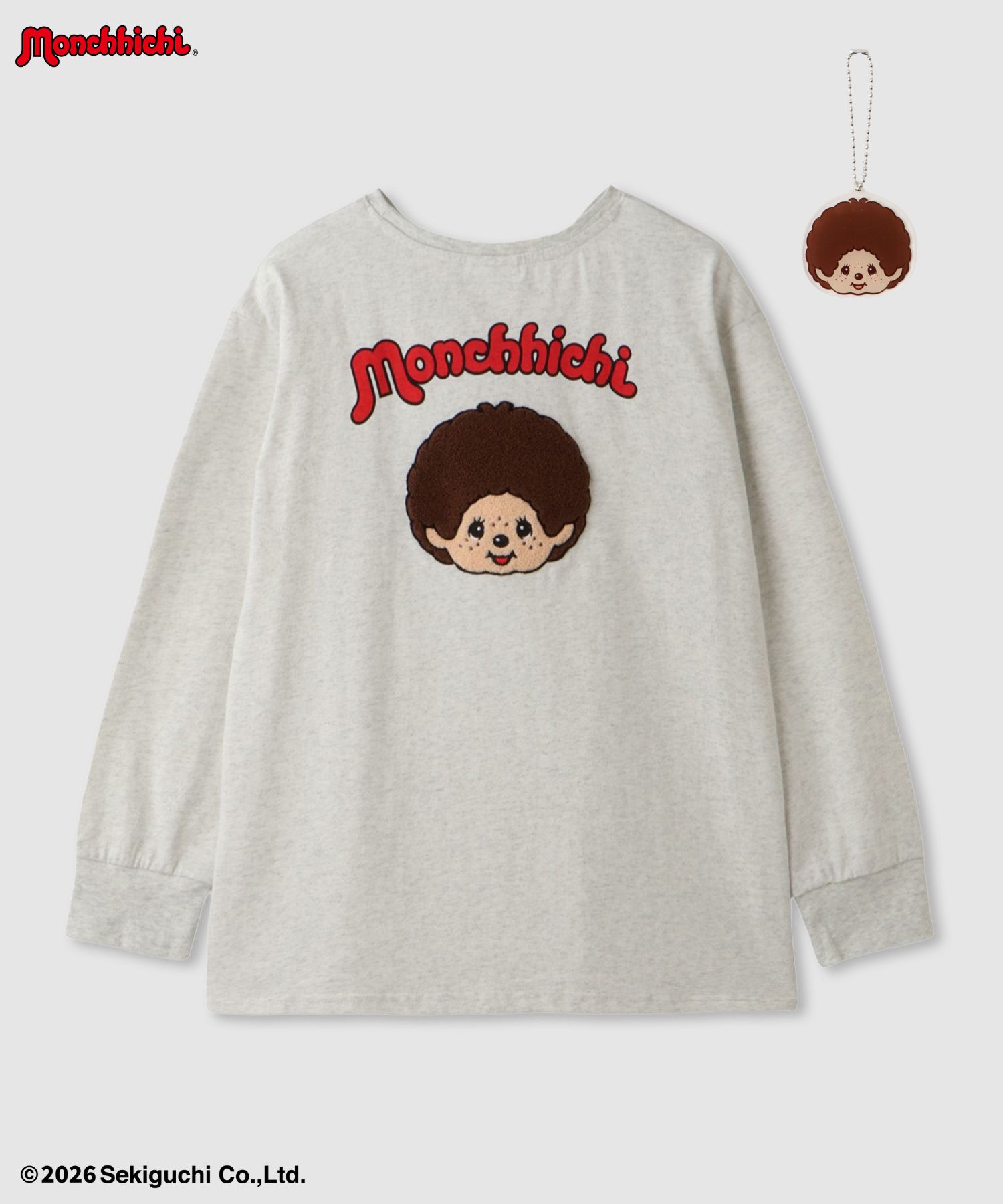 モンチッチ サガラ刺繍長袖Tシャツ レディース商品サムネイル-1