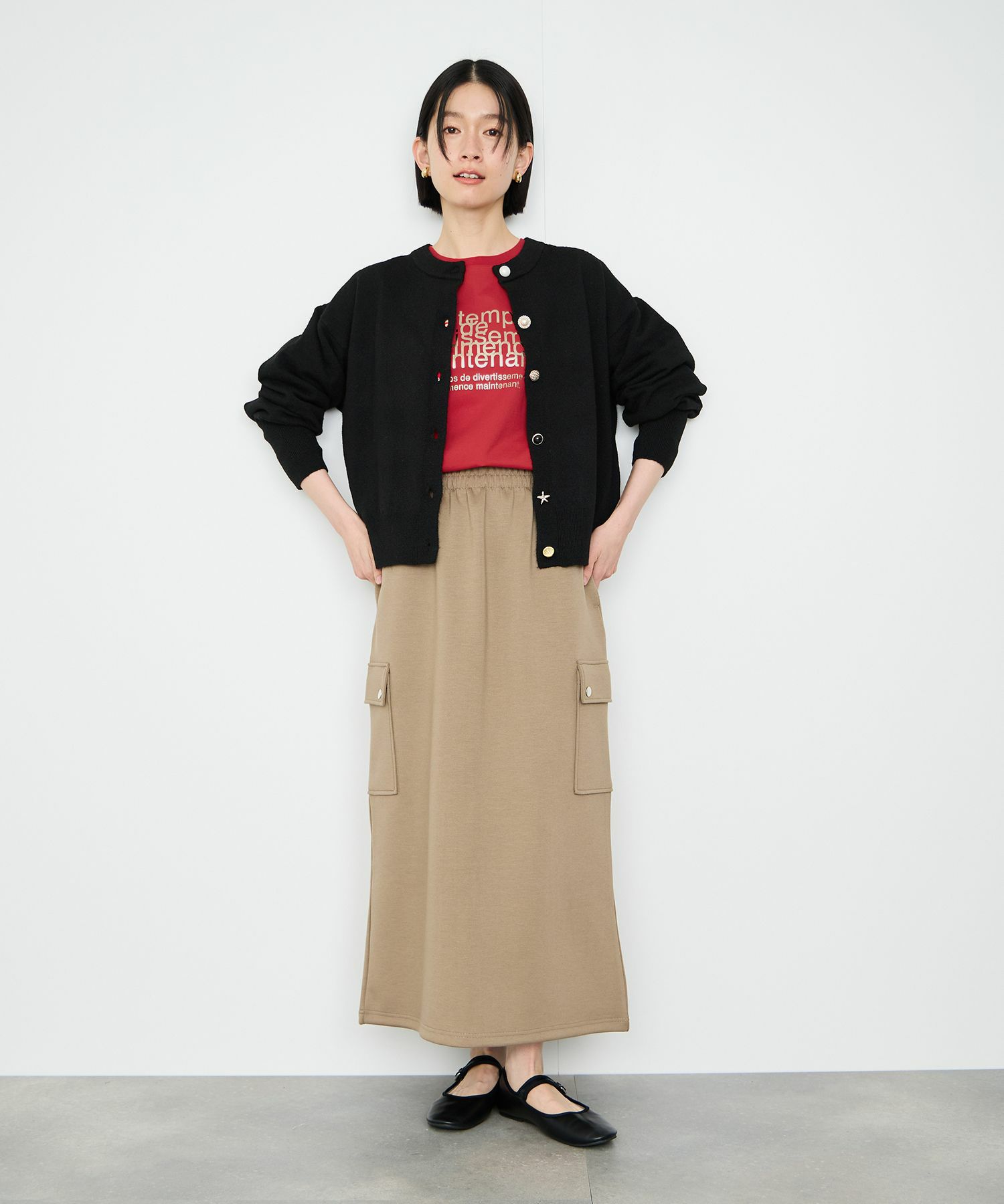 Idnes  アソートビジューボタン ヤクライククルーネックカーディガン レディース商品画像-6