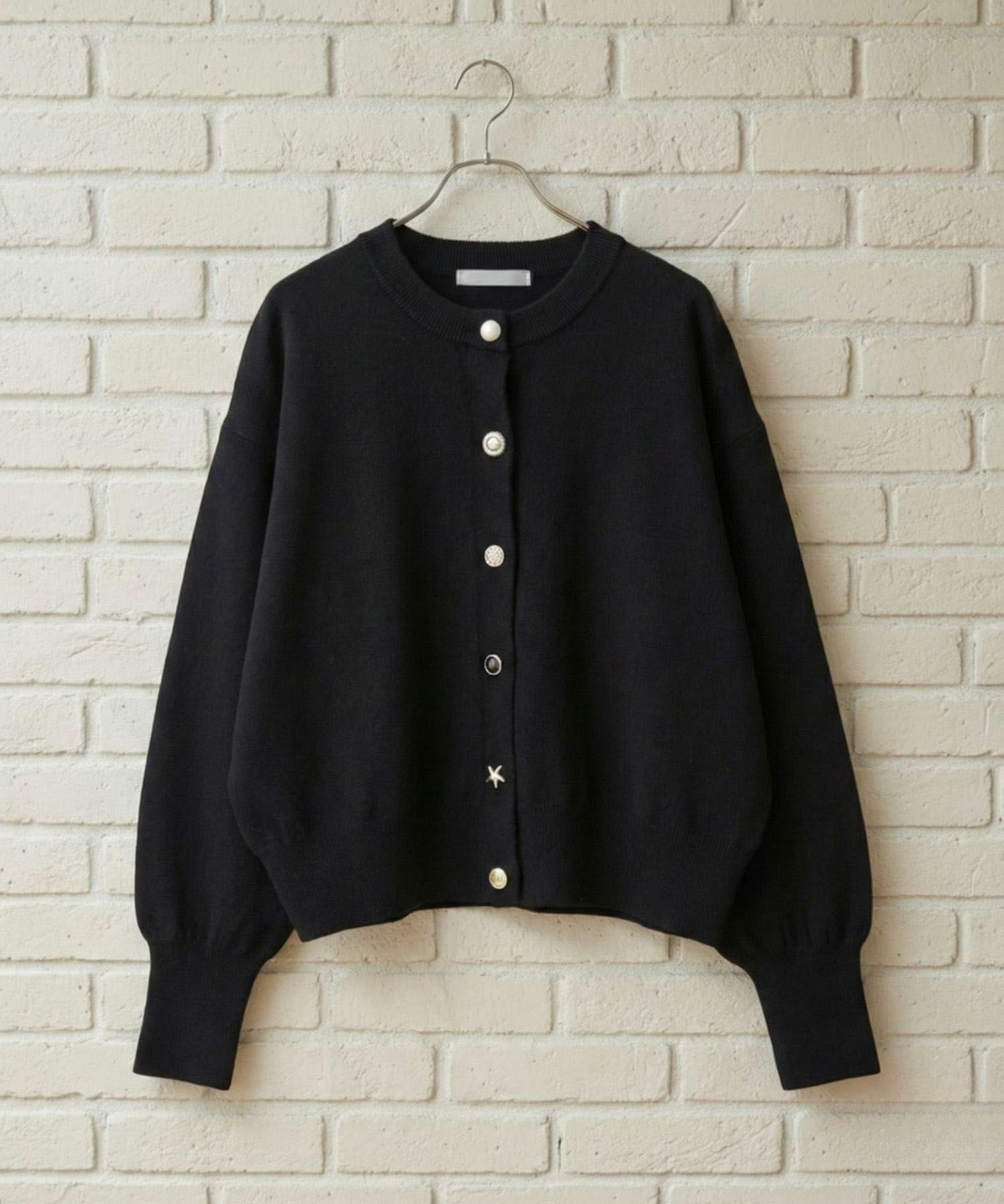 Idnes  アソートビジューボタン ヤクライククルーネックカーディガン レディース商品画像-17