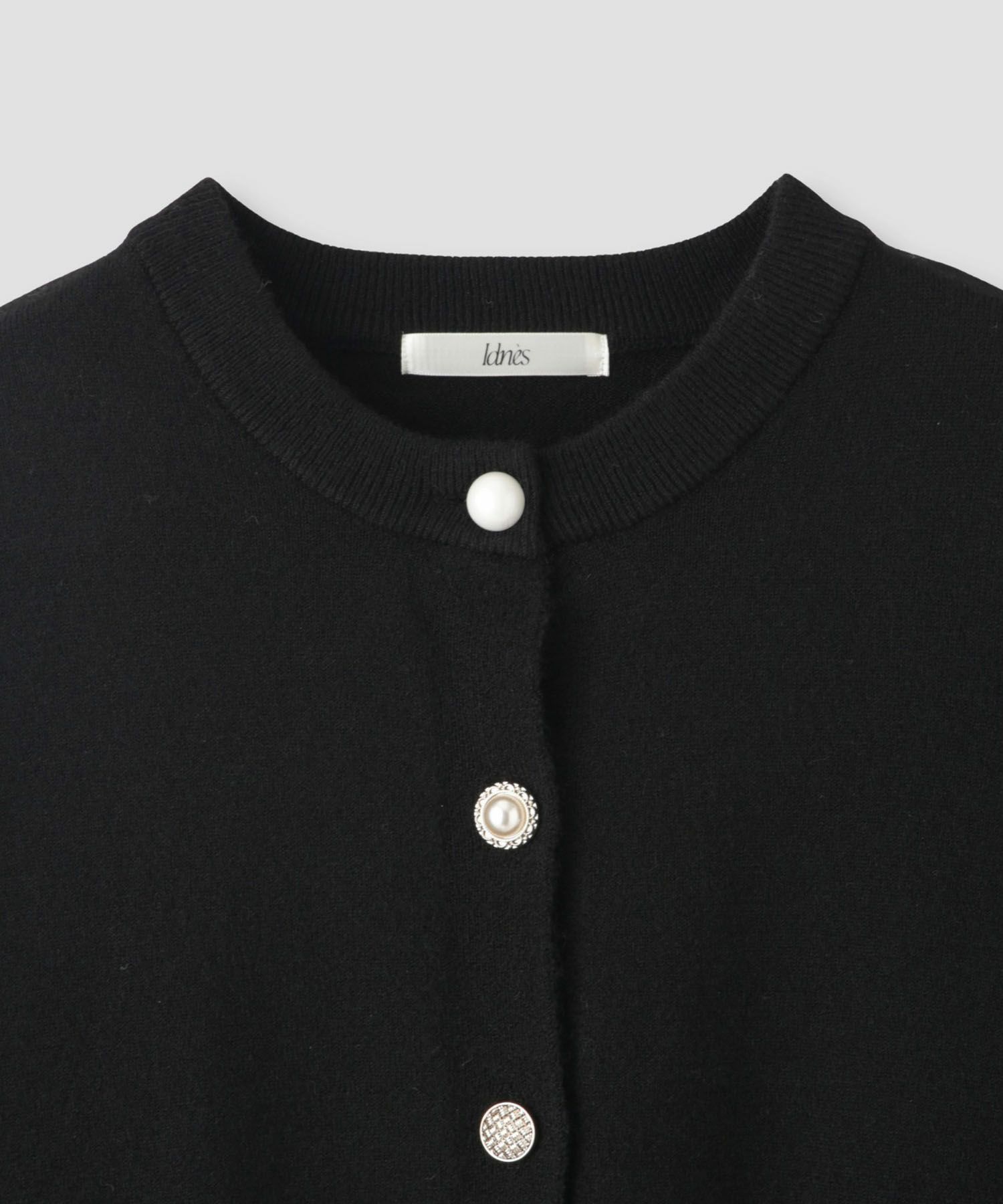 Idnes  アソートビジューボタン ヤクライククルーネックカーディガン レディース商品画像-21