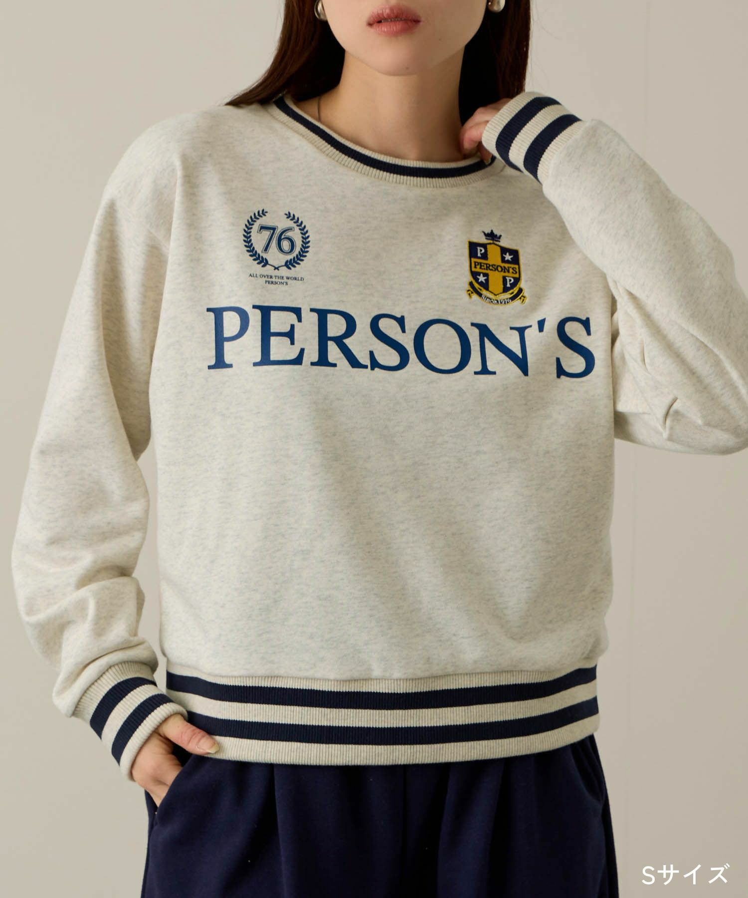 PERSON'S  別注デザイン リブライントレーナー レディース商品サムネイル-1