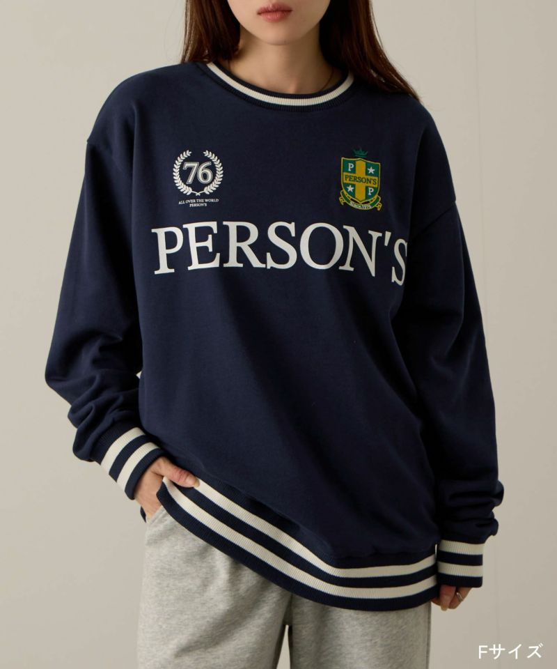 PERSON'S  別注デザイン リブライントレーナー レディース商品画像-2