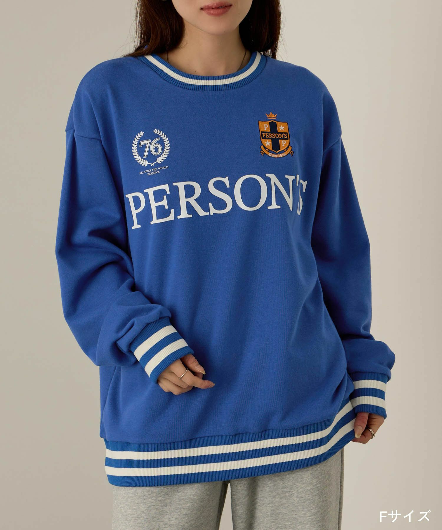 PERSON'S  別注デザイン リブライントレーナー レディース商品画像-3