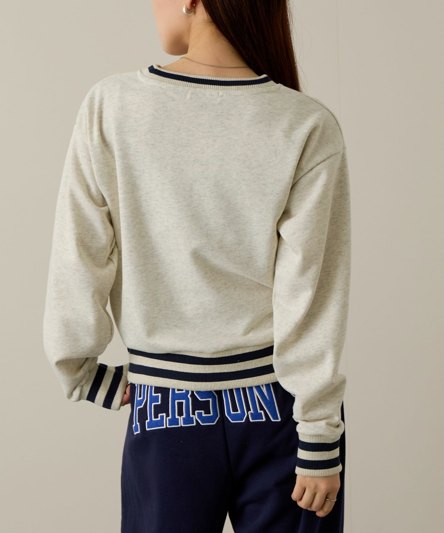 PERSON'S  別注デザイン リブライントレーナー レディース商品画像-5