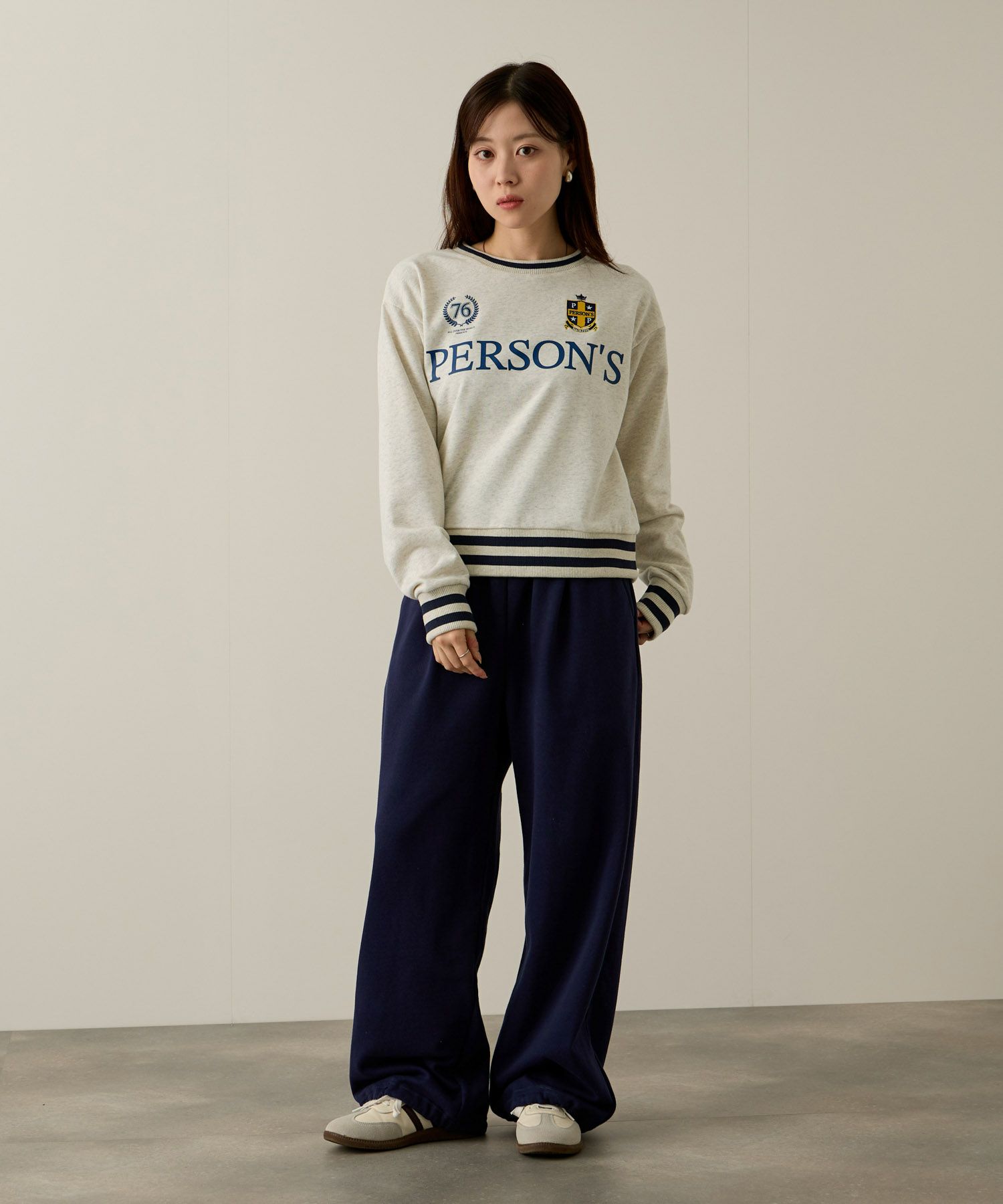 PERSON'S  別注デザイン リブライントレーナー レディース商品画像-6