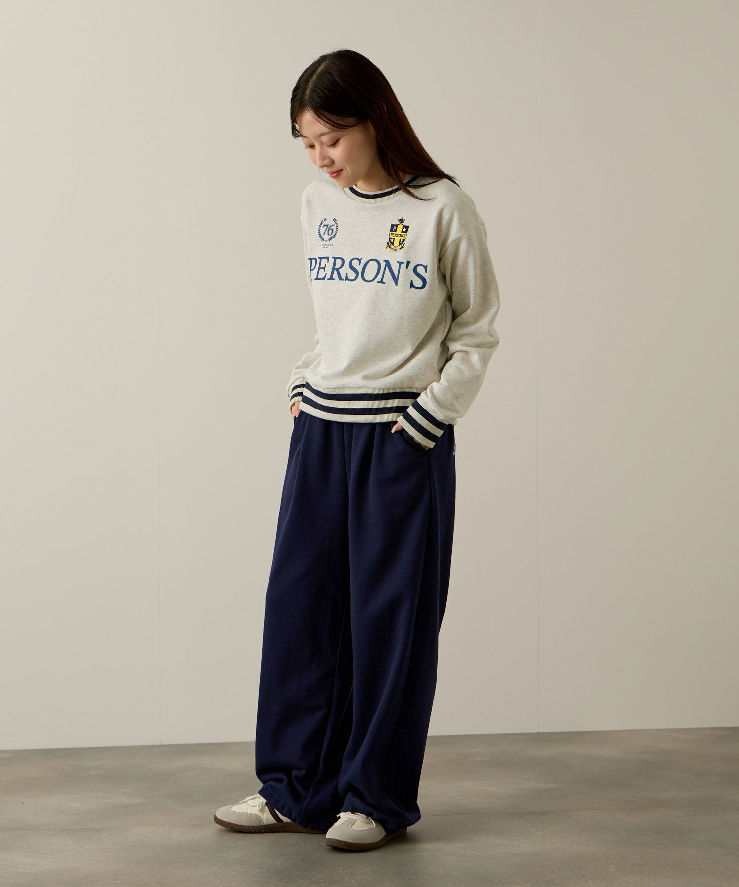 PERSON'S  別注デザイン リブライントレーナー レディース商品画像-7