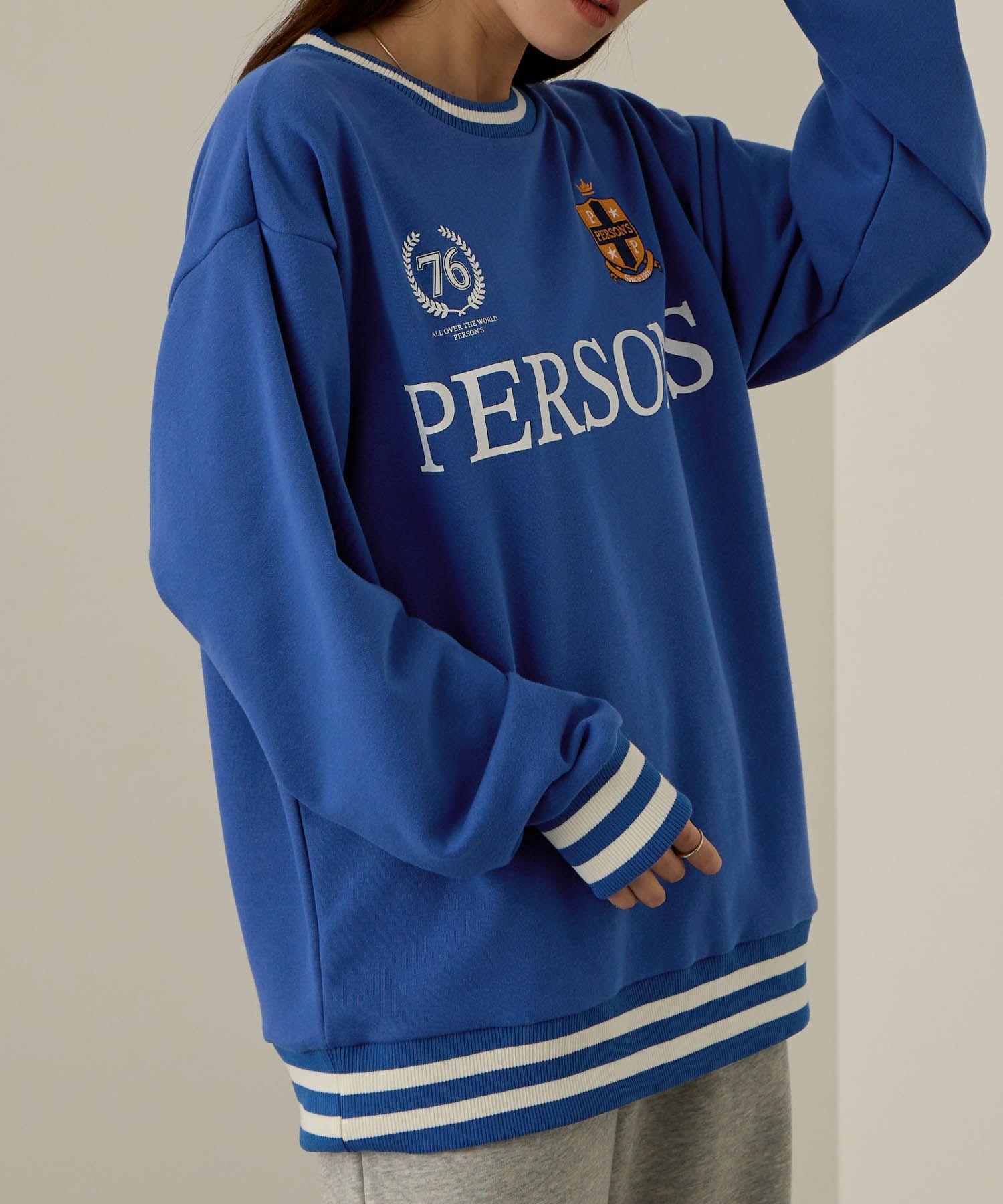 PERSON'S  別注デザイン リブライントレーナー レディース商品画像-13