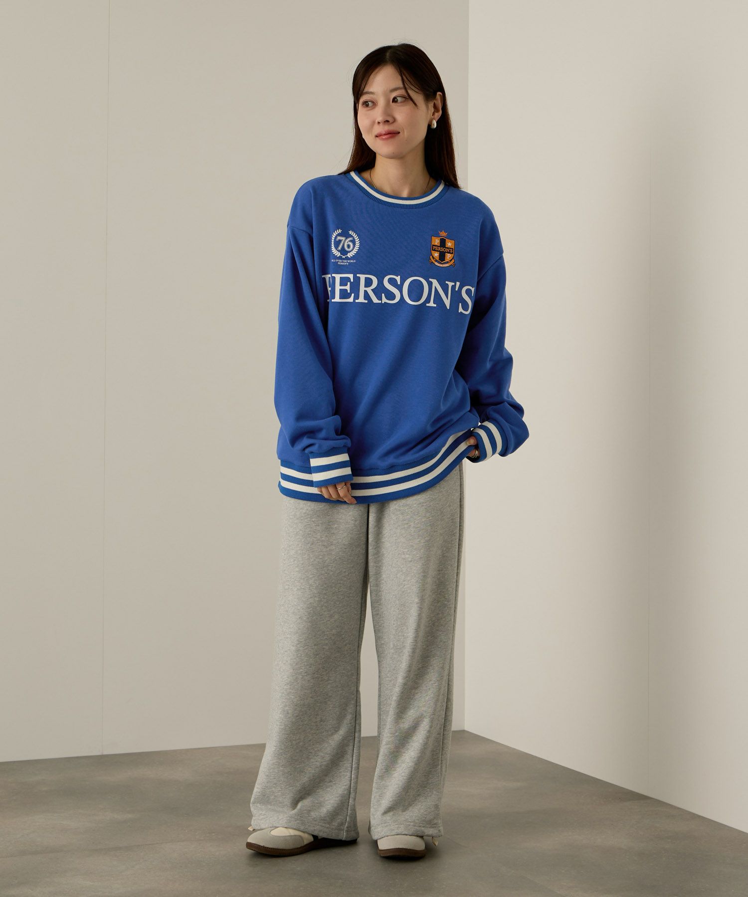 PERSON'S  別注デザイン リブライントレーナー レディース商品画像-14