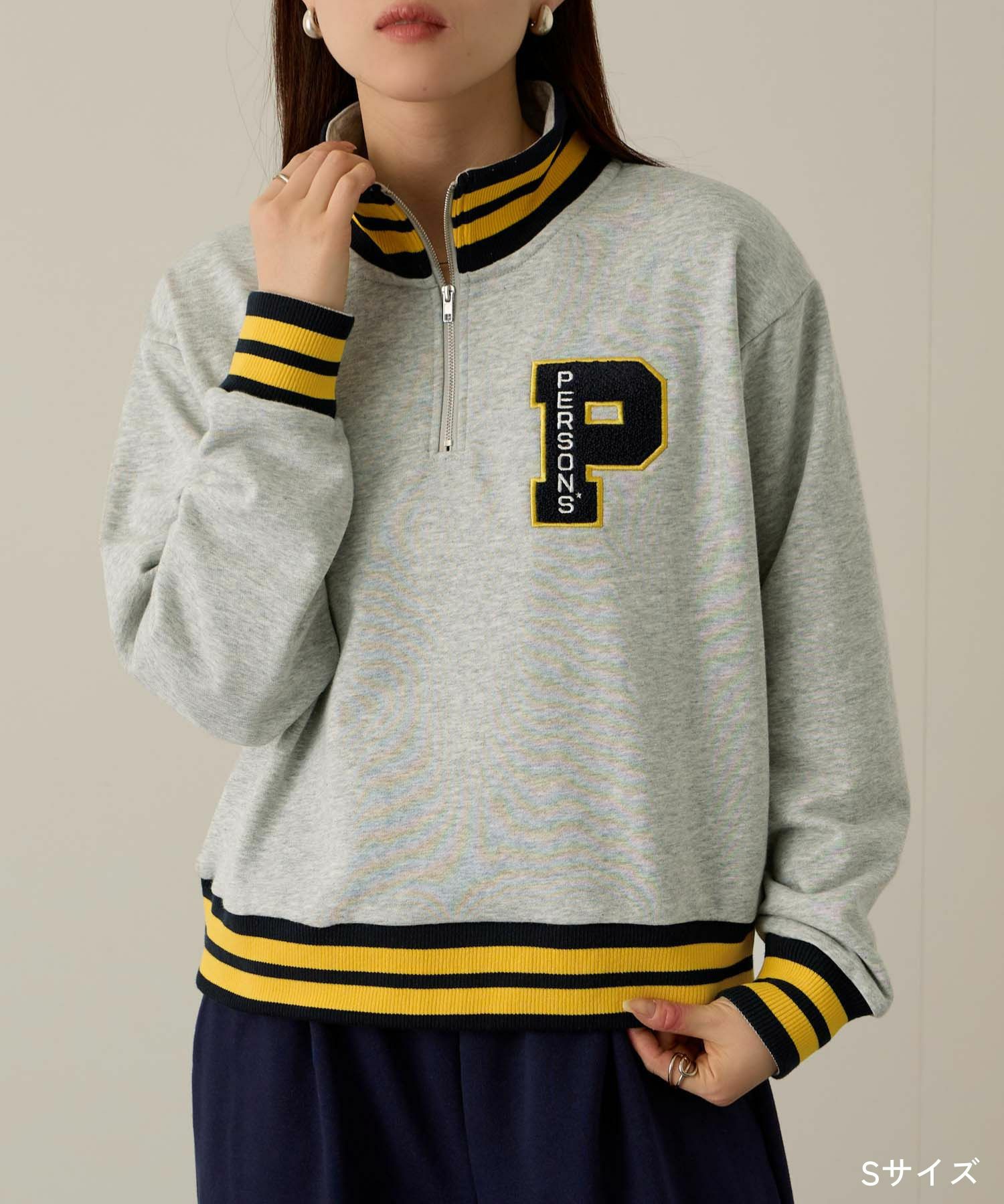 PERSON'S  別注デザイン ZIPUP リブライントレーナー レディース商品画像-1