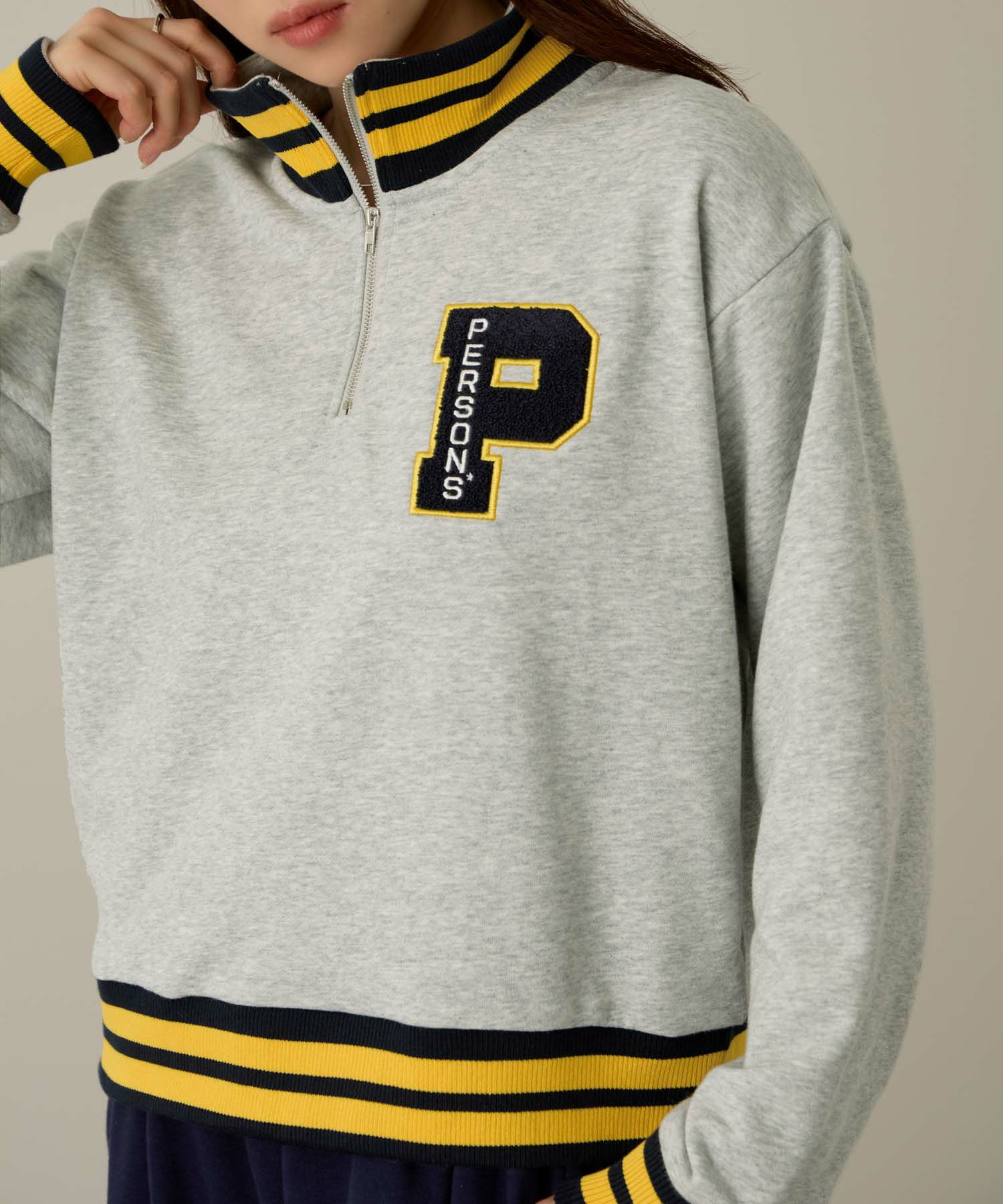 PERSON'S 別注デザイン ZIPUP リブライントレーナー レディース