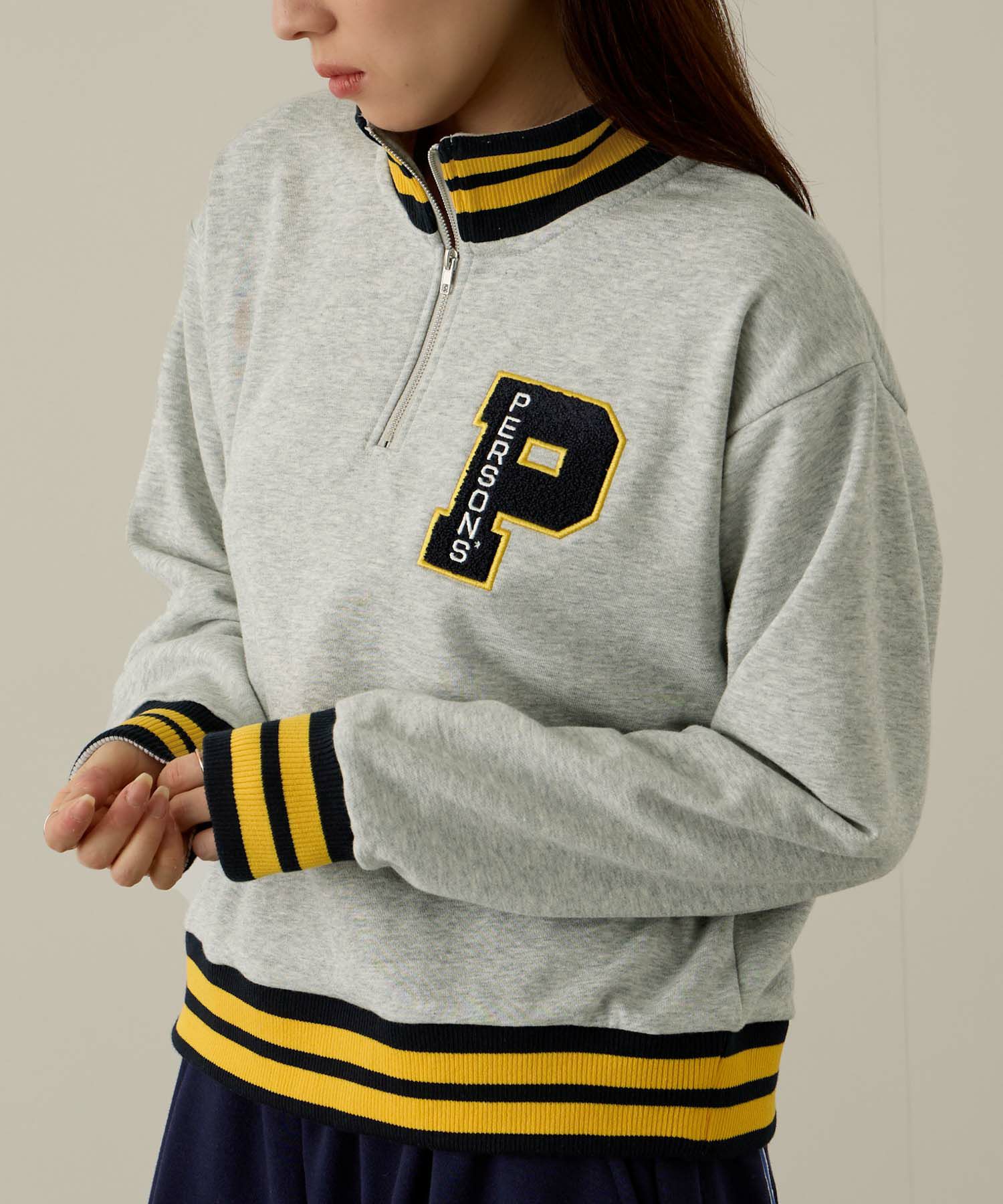 PERSON'S  別注デザイン ZIPUP リブライントレーナー レディース商品画像-4