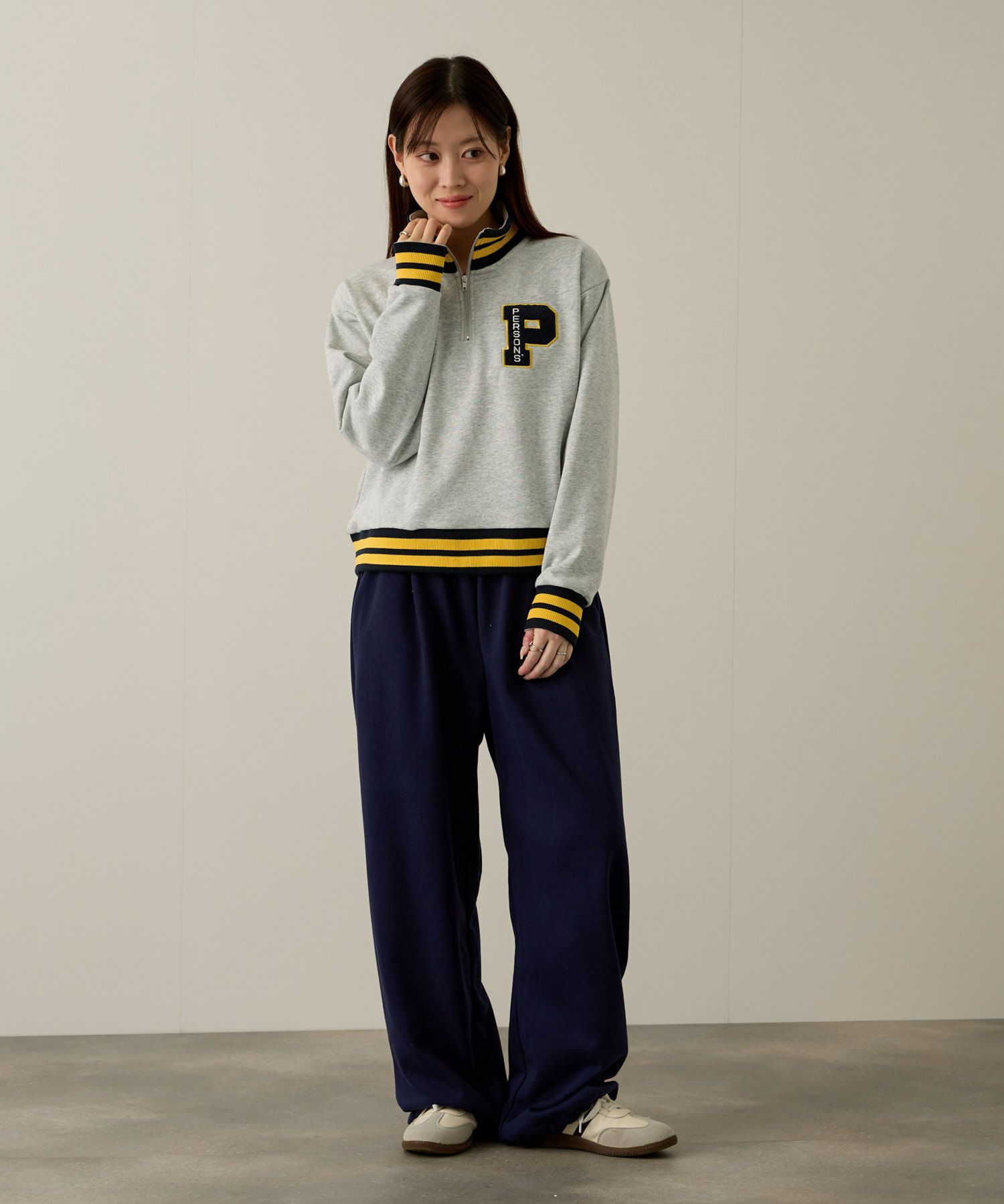 PERSON'S  別注デザイン ZIPUP リブライントレーナー レディース商品画像-5