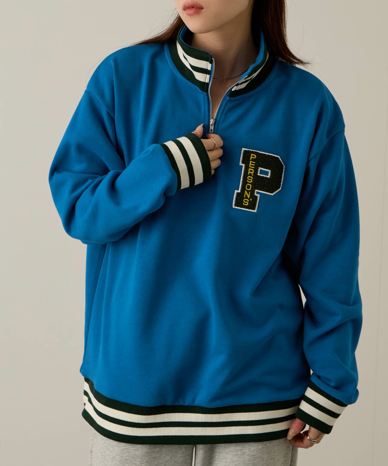 PERSON'S  別注デザイン ZIPUP リブライントレーナー レディース商品画像-7