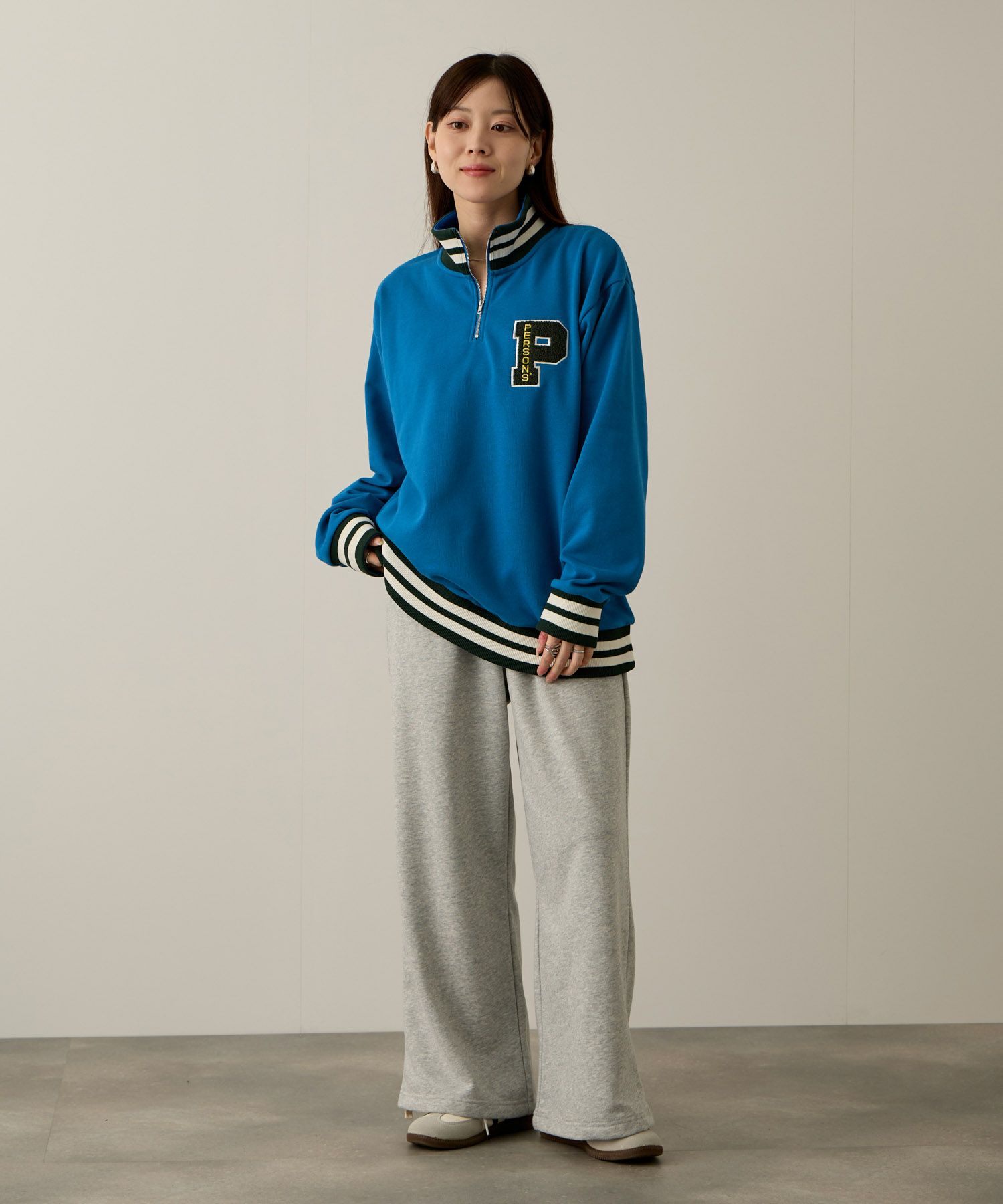 PERSON'S  別注デザイン ZIPUP リブライントレーナー レディース商品画像-9