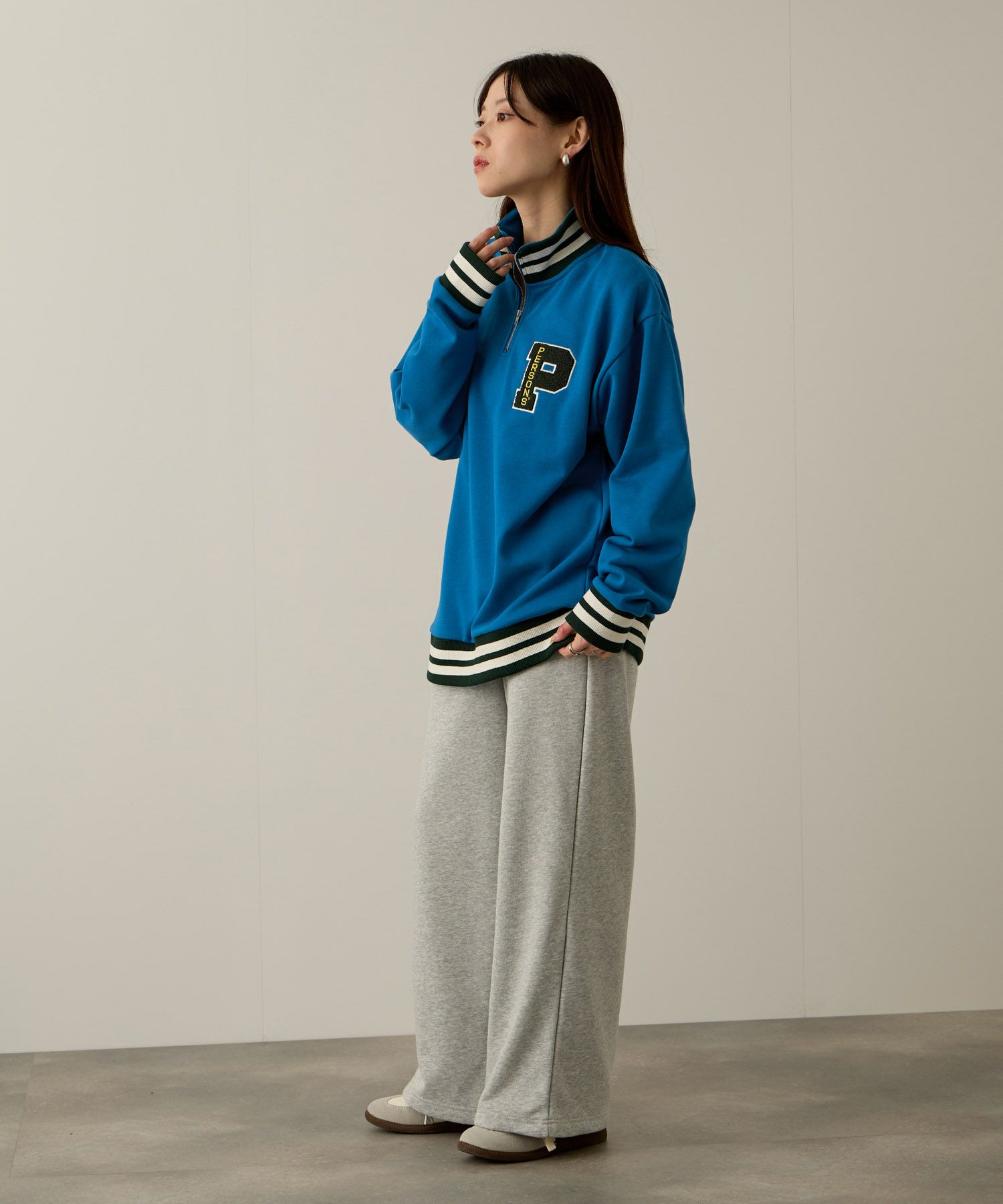 PERSON'S  別注デザイン ZIPUP リブライントレーナー レディース商品画像-10