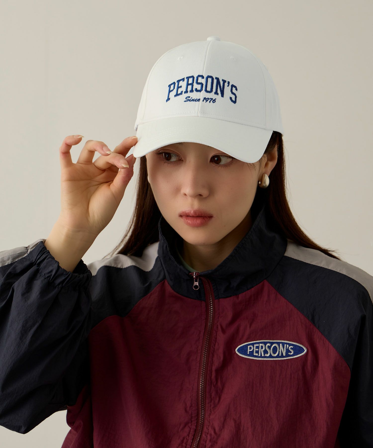 PERSON'S  別注デザイン カレッジロゴ＆ワッペン刺繍コットンキャップ レディース商品サムネイル-2