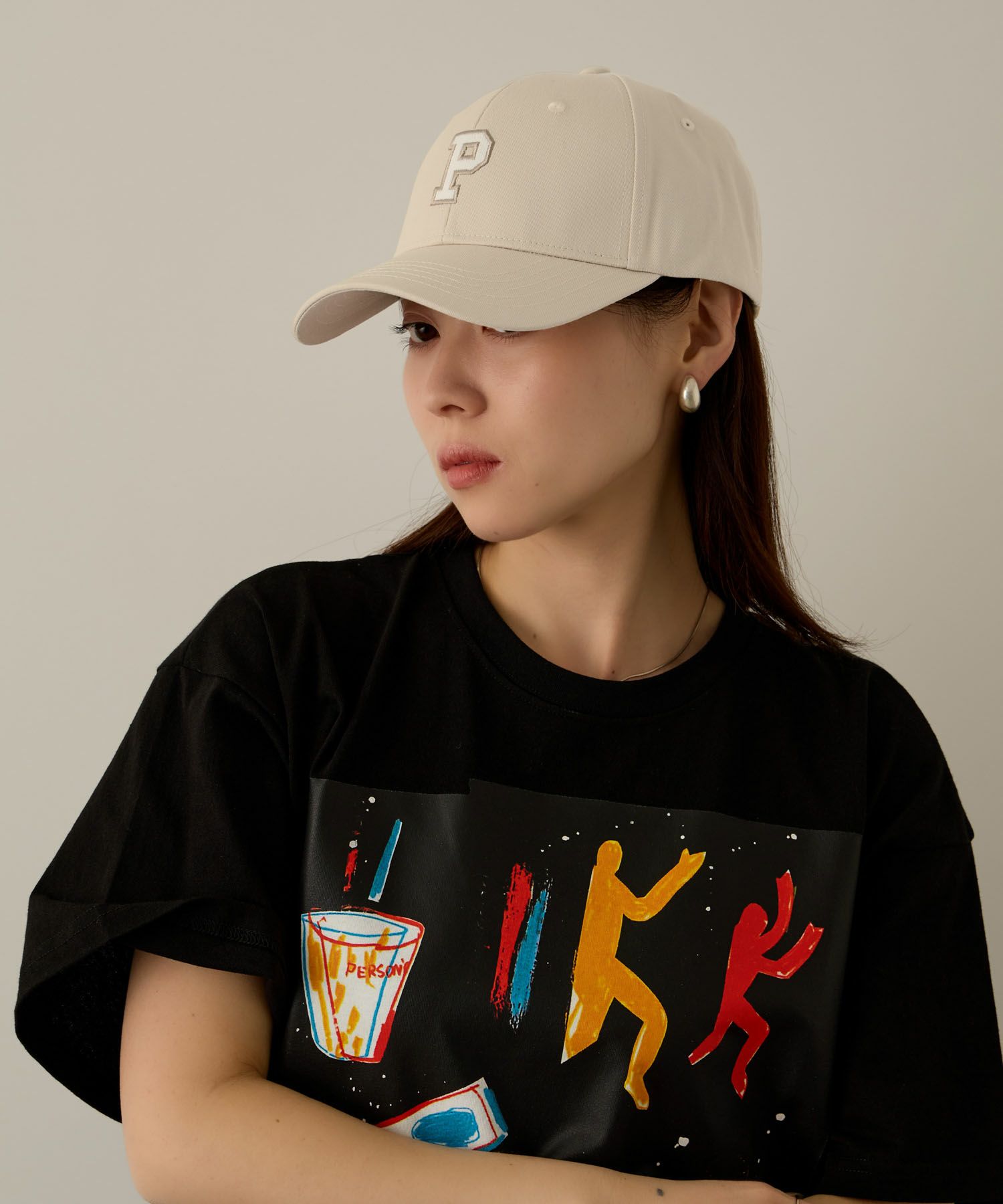 PERSON'S  別注デザイン カレッジロゴ＆ワッペン刺繍コットンキャップ レディース商品画像-4