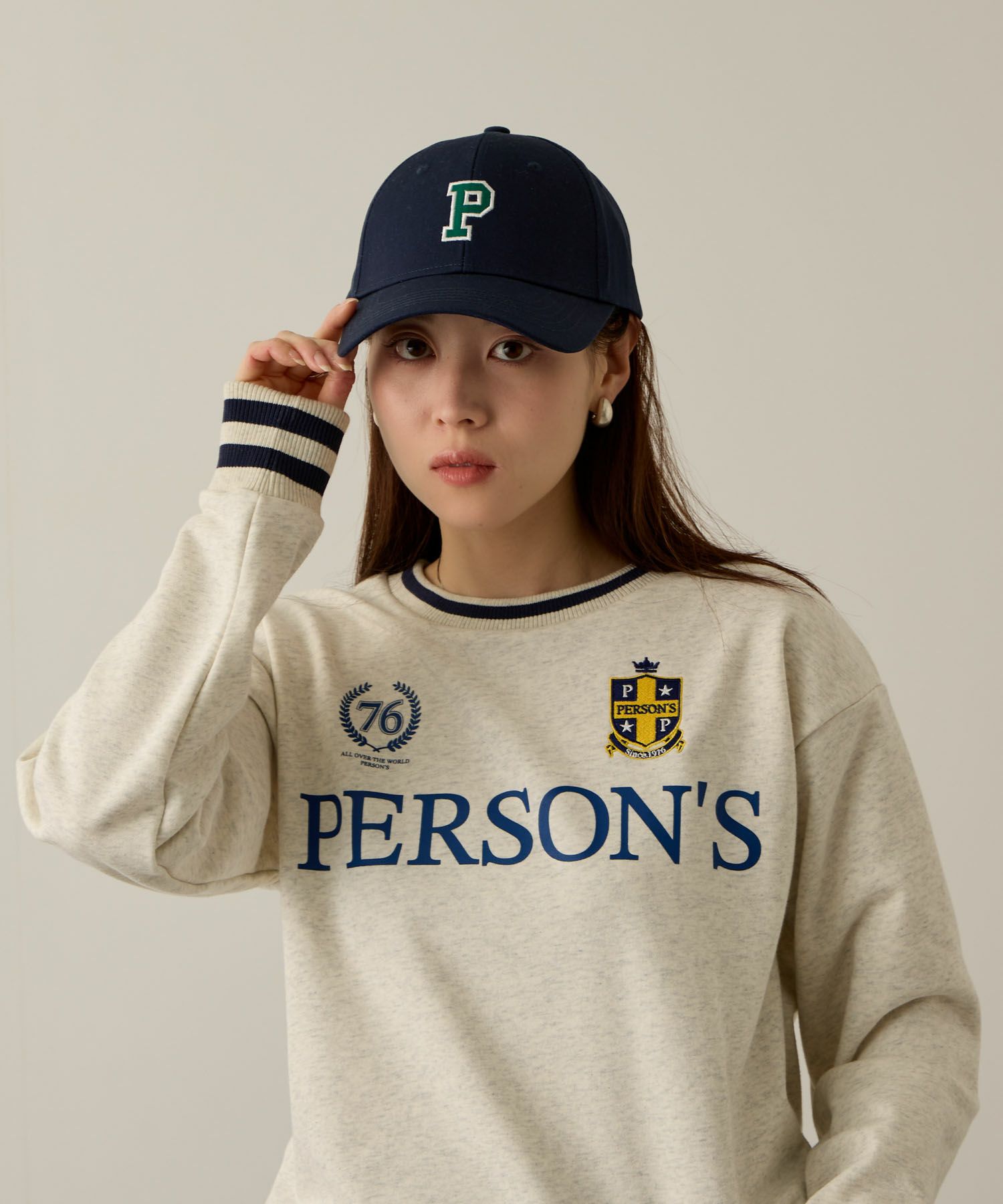 PERSON'S  別注デザイン カレッジロゴ＆ワッペン刺繍コットンキャップ レディース商品サムネイル-11